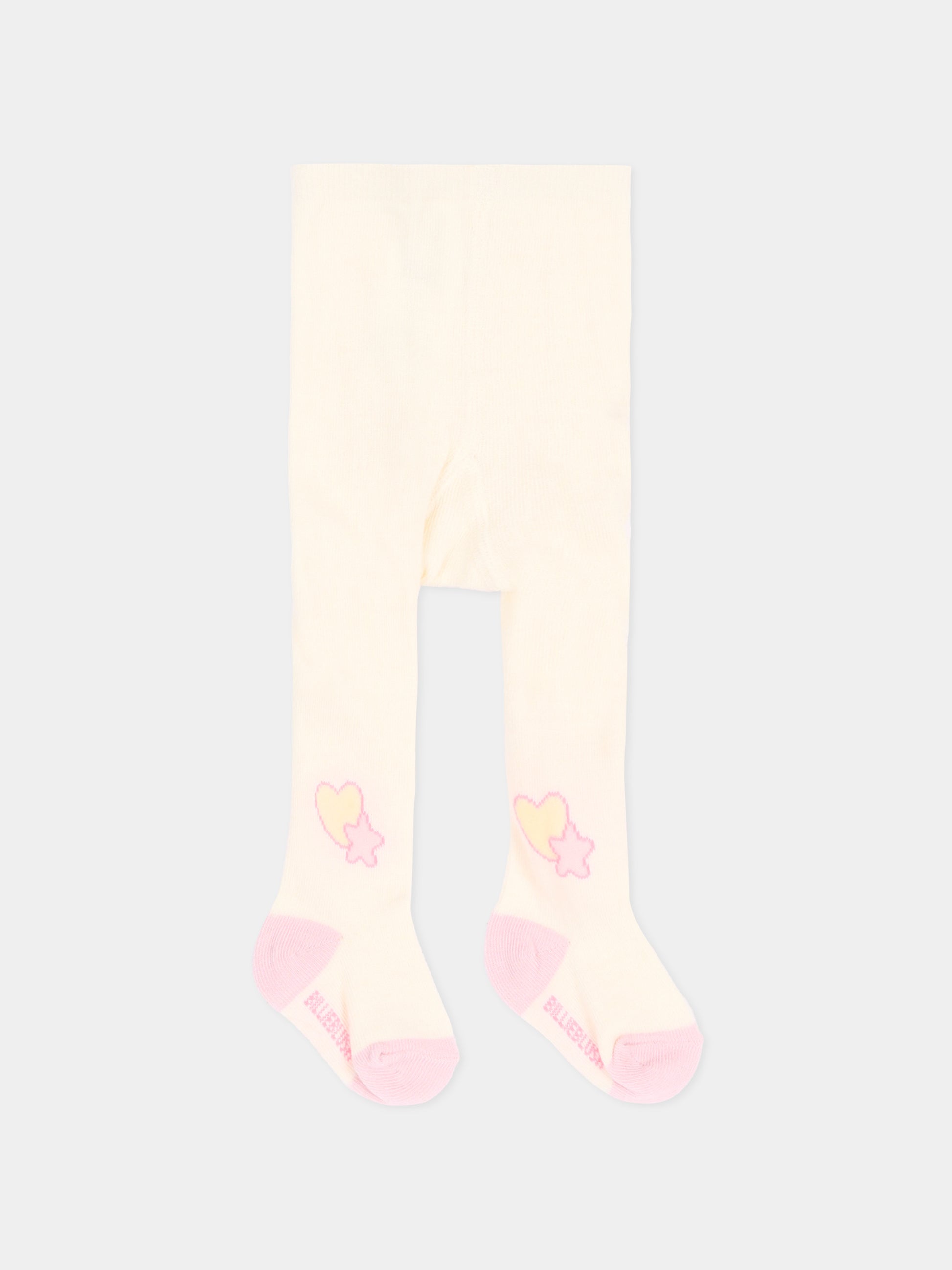 Collant avorio per neonata con cuore e stella,Billieblush,U22549 121