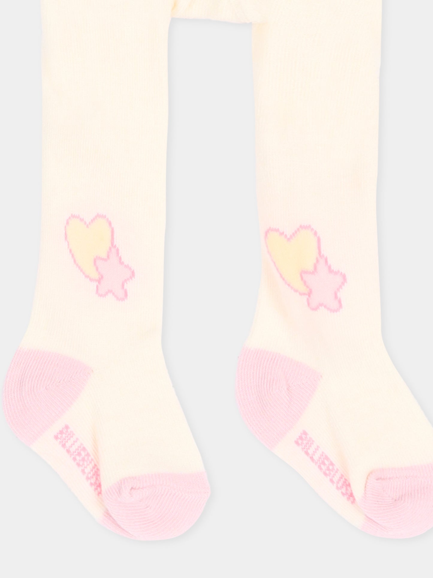 Collant avorio per neonata con cuore e stella,Billieblush,U22549 121