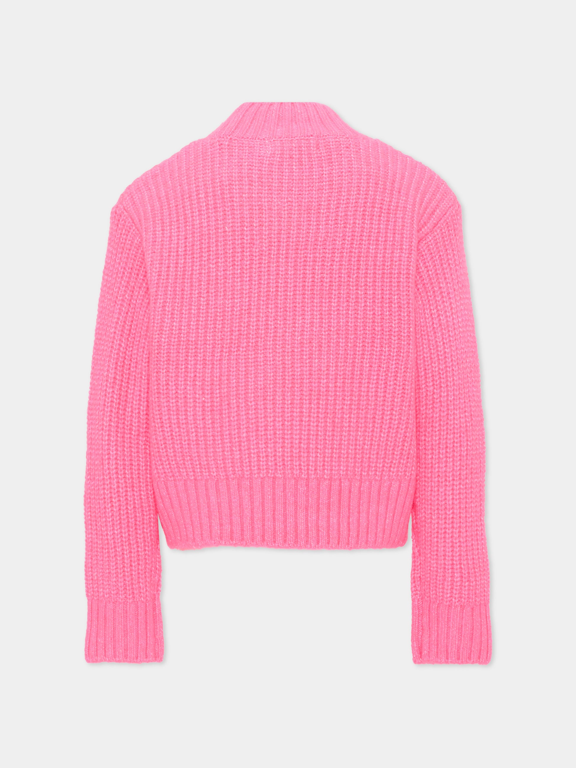 Maglione fucsia per bambina con paillettes,Billieblush,U22561 47A
