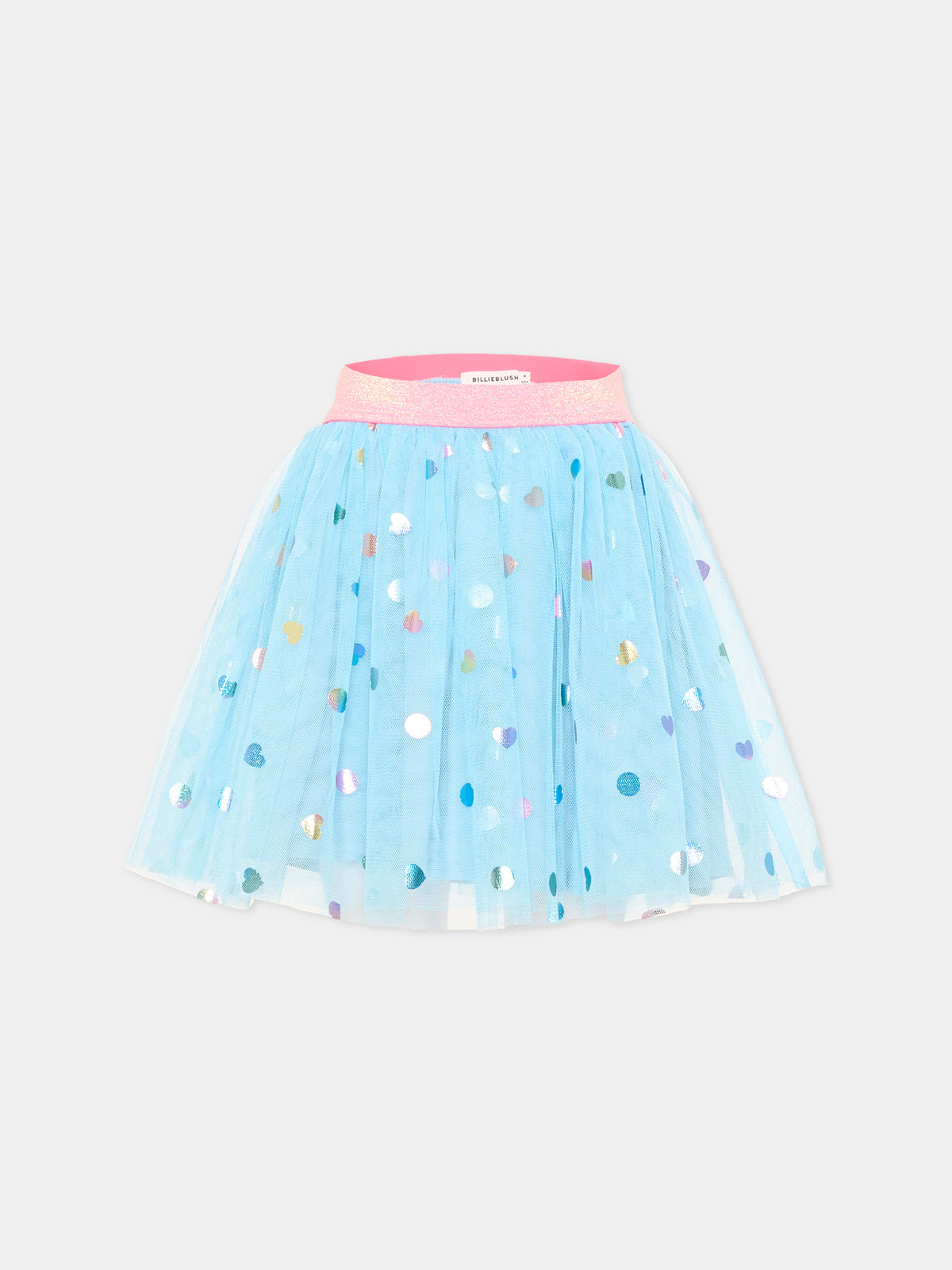 Gonna celeste per bambina con cuori,Billieblush,U22569 78R