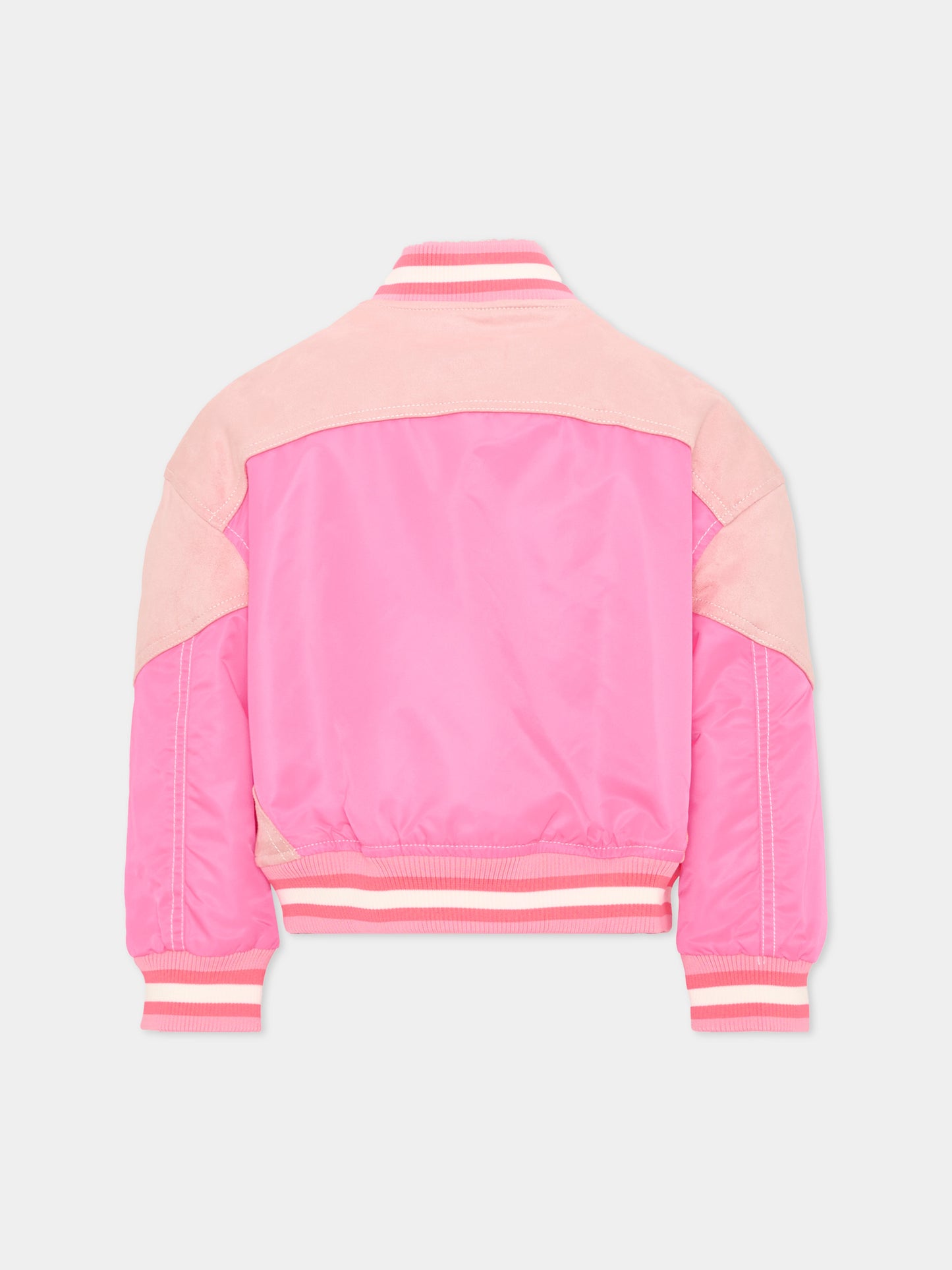 Bomber fucsia per bambina con patch logo,Billieblush,U22588 47A