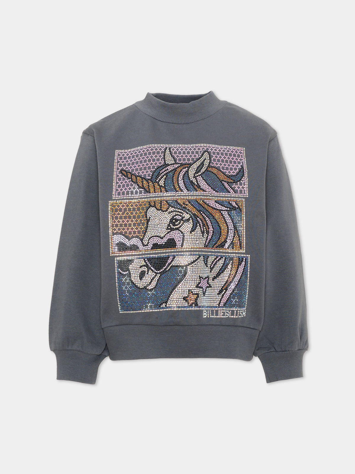 Felpa grigia per bambina con unicorno,Billieblush,U22592 083