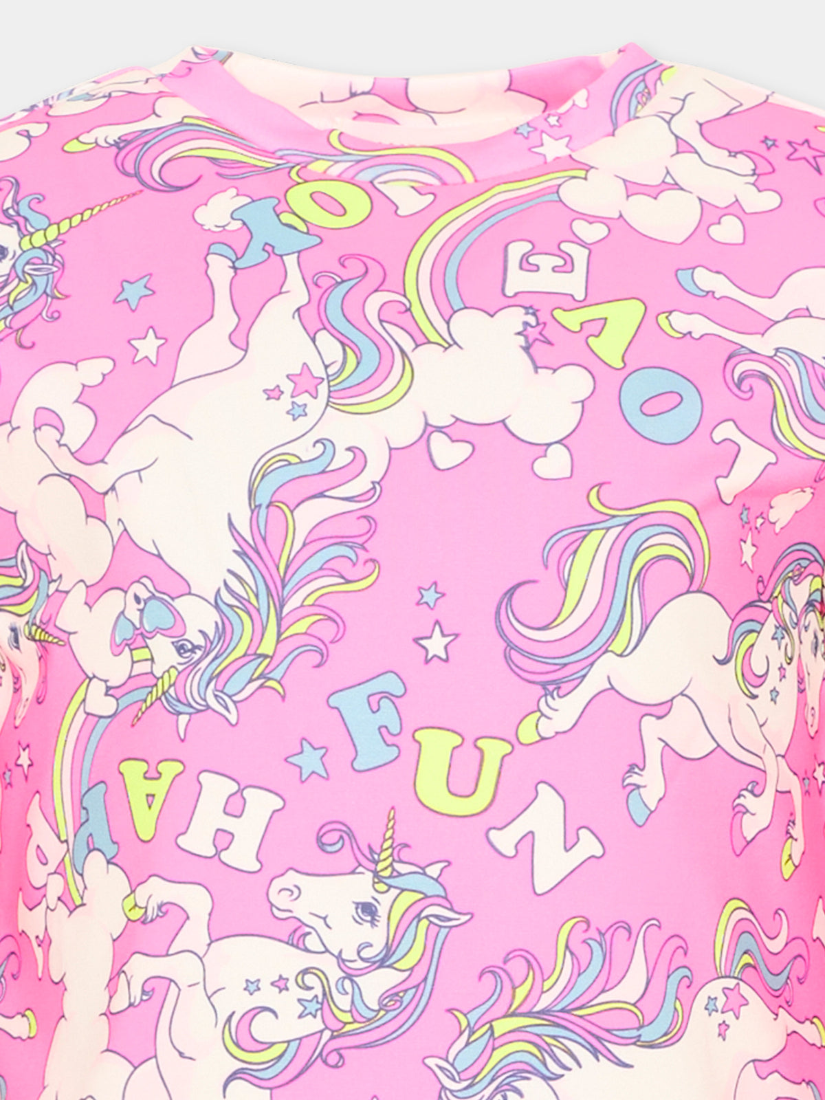 T-shirt rosa per bambina con unicorni,Billieblush,U22604 47A