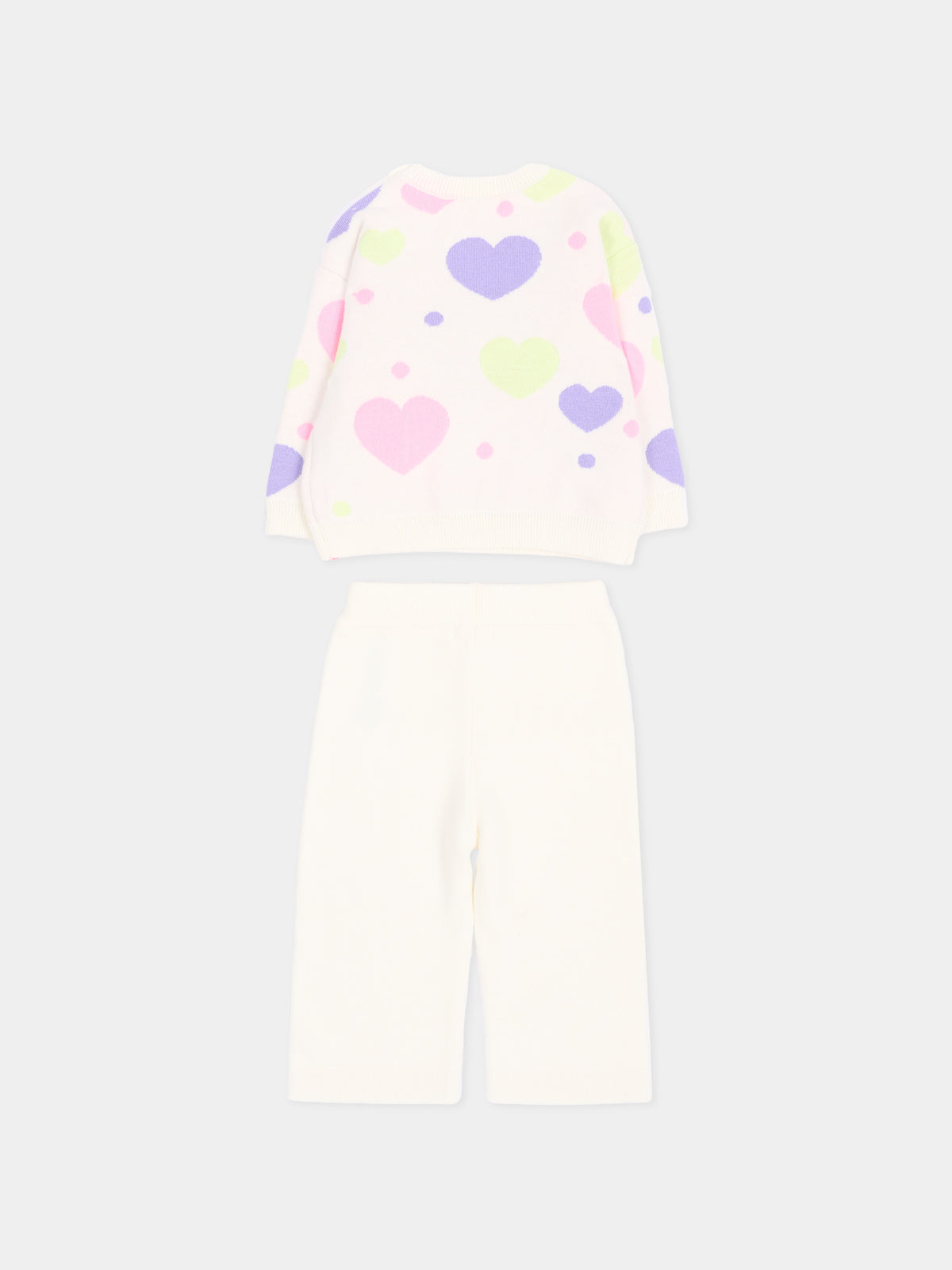 Completo sportivo avorio per neonata con cuori,Billieblush,U22611 121