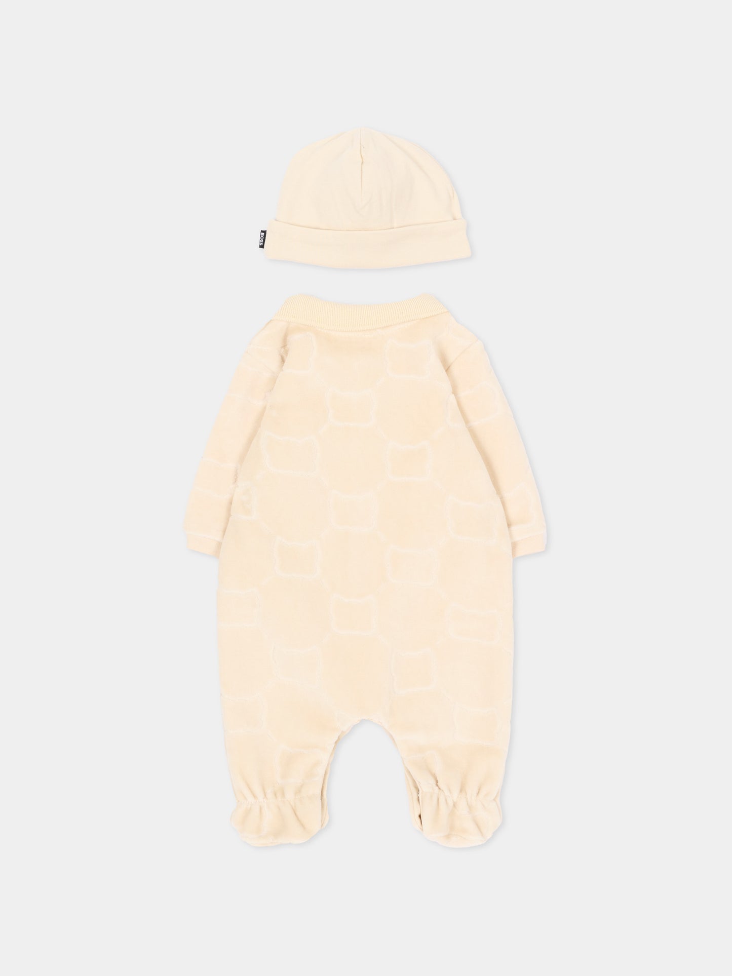 Set Tutine beige per neonato con logo,Boss,J53290 21K