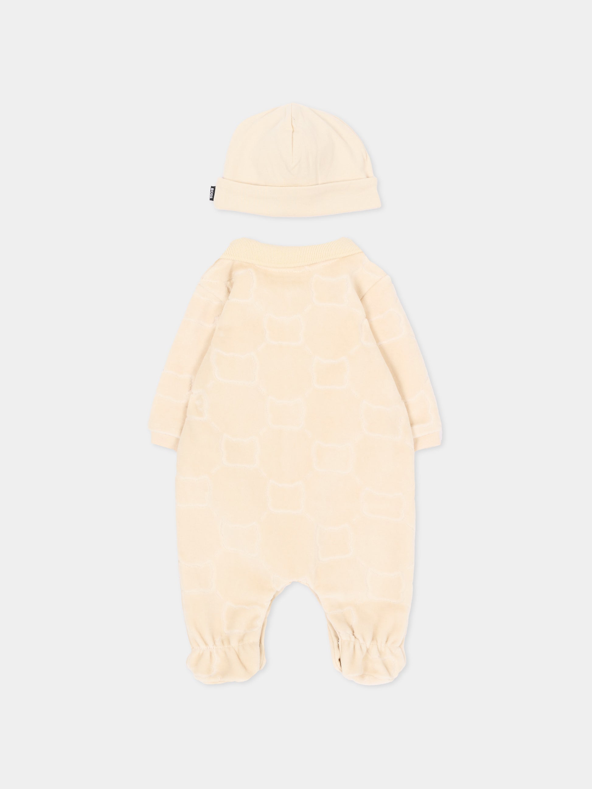Set Tutine beige per neonato con logo,Boss,J53290 21K
