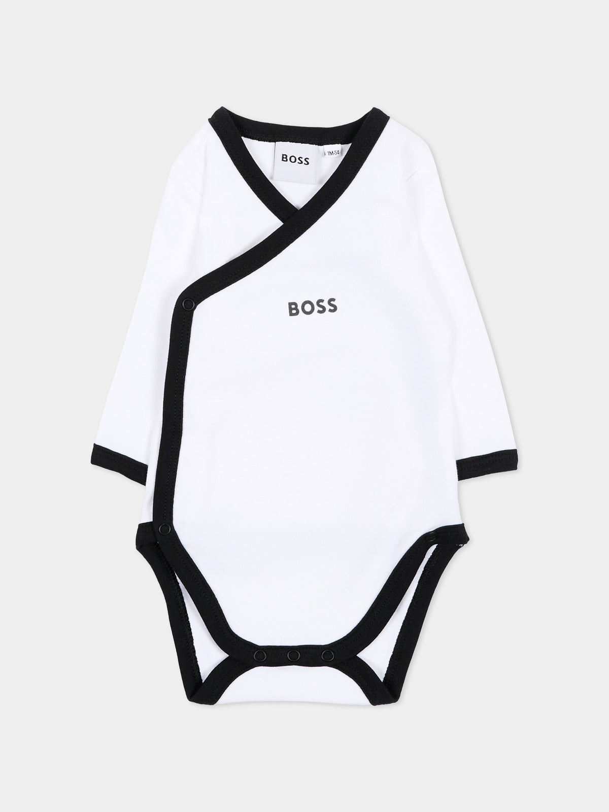 Set tutina bianco per neonato con logo,Boss,J53293 10P