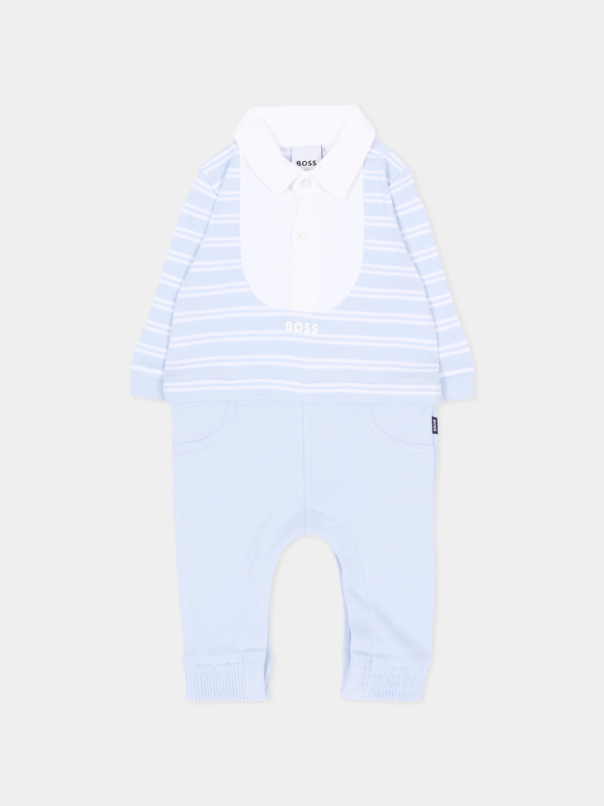 Tutina celeste per neonato a righe,Boss,J53299 771