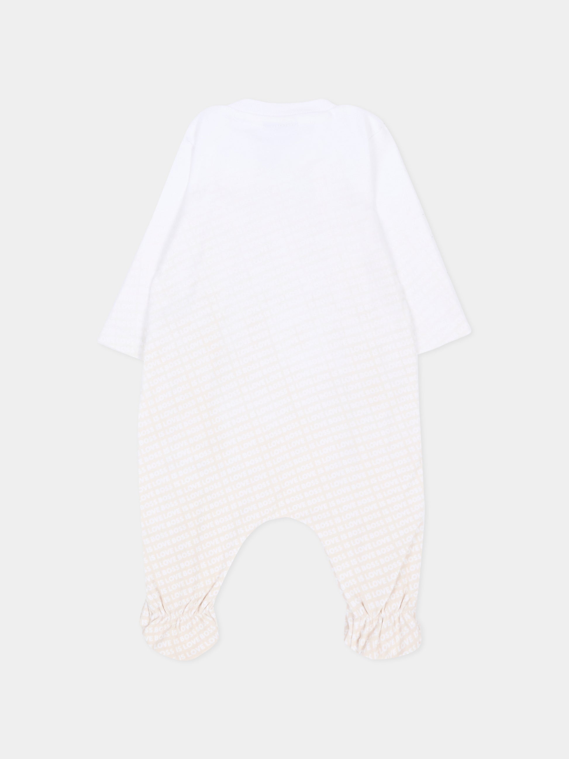 Set tutina avorio per neonato con logo,Boss,J53313 21K
