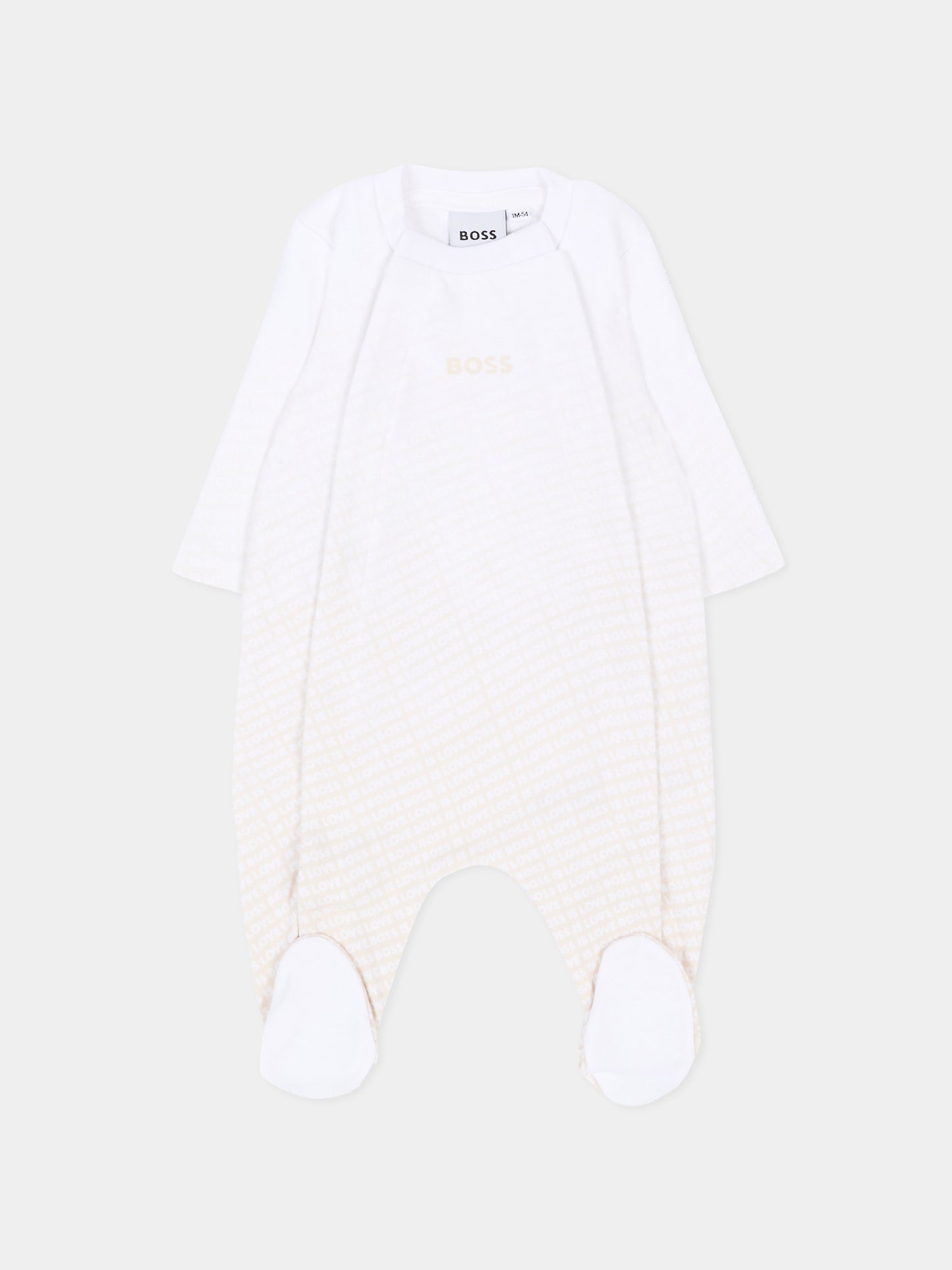 Set tutina avorio per neonato con logo,Boss,J53313 21K