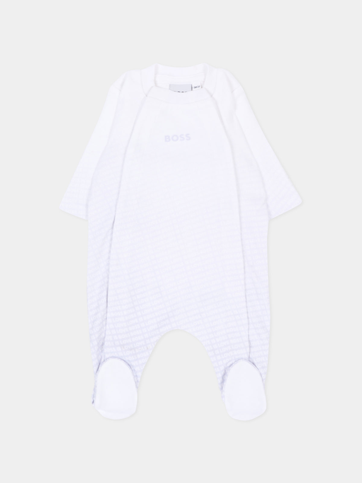 Set tutina bianco per neonato con logo,Boss,J53313 771