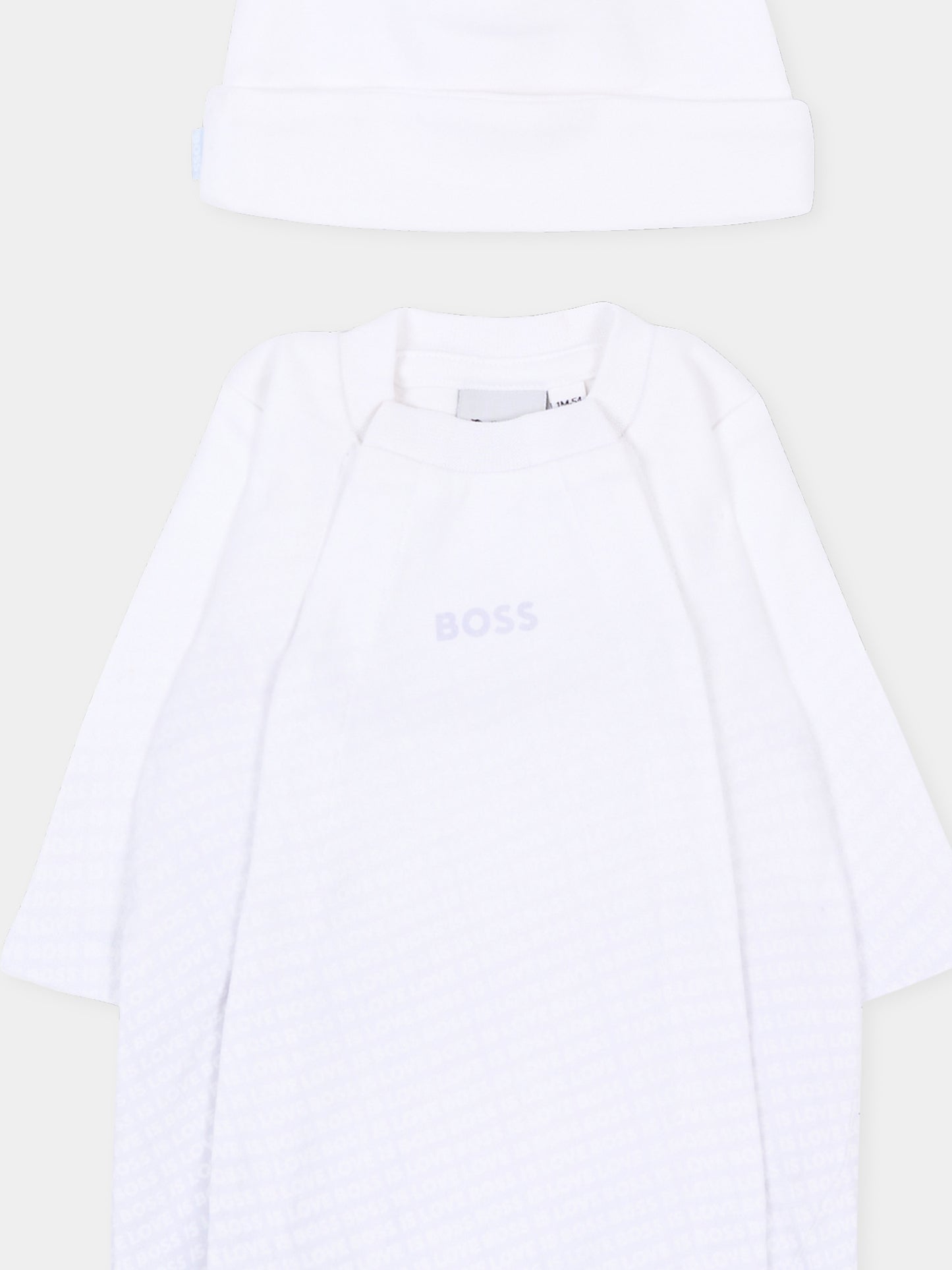 Set tutina bianco per neonato con logo,Boss,J53313 771