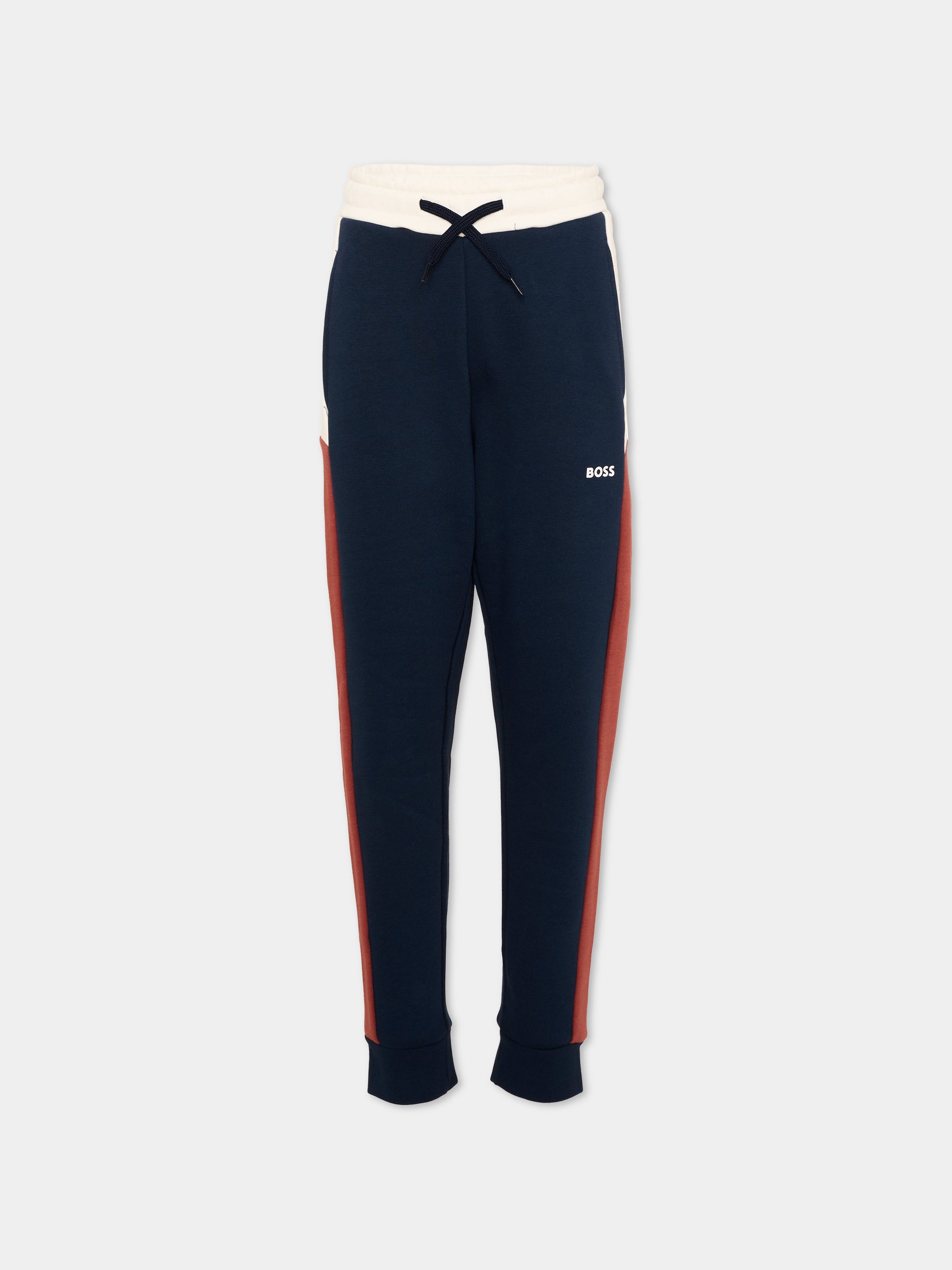 Pantalone blu per bambino con logo,Boss,J53341 849