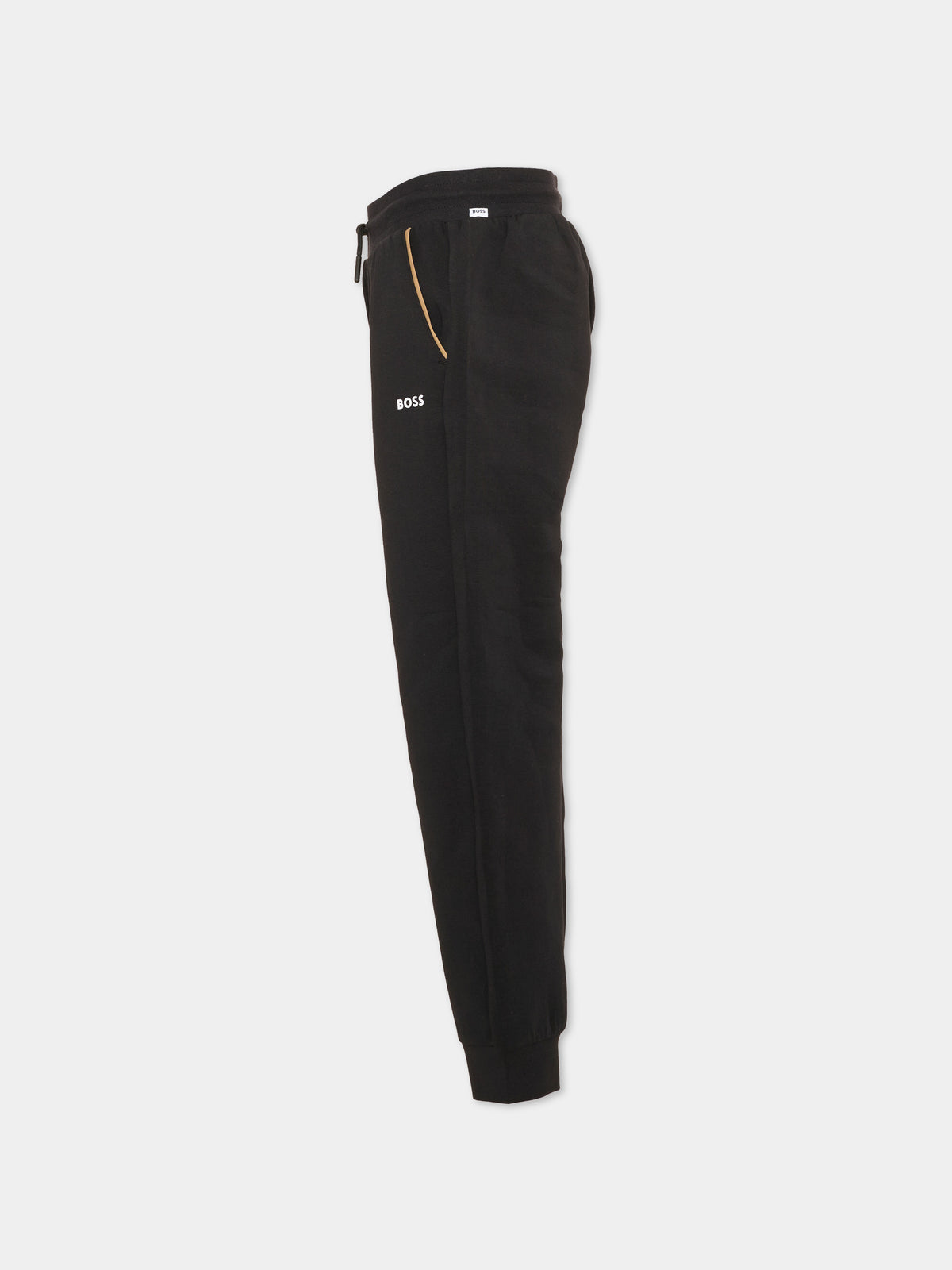 Pantalone nero per bambino con logo,Boss,J53345 09B