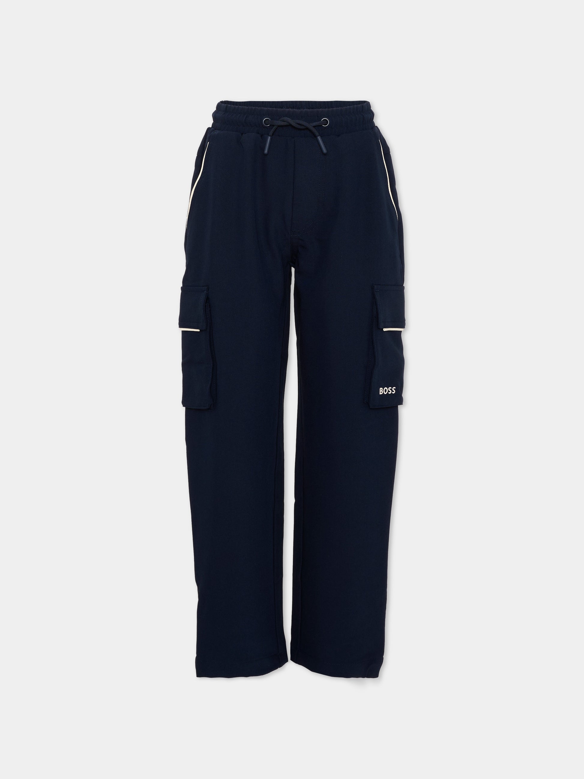 Pantalone blu per bambino con logo,Boss,J53347 849