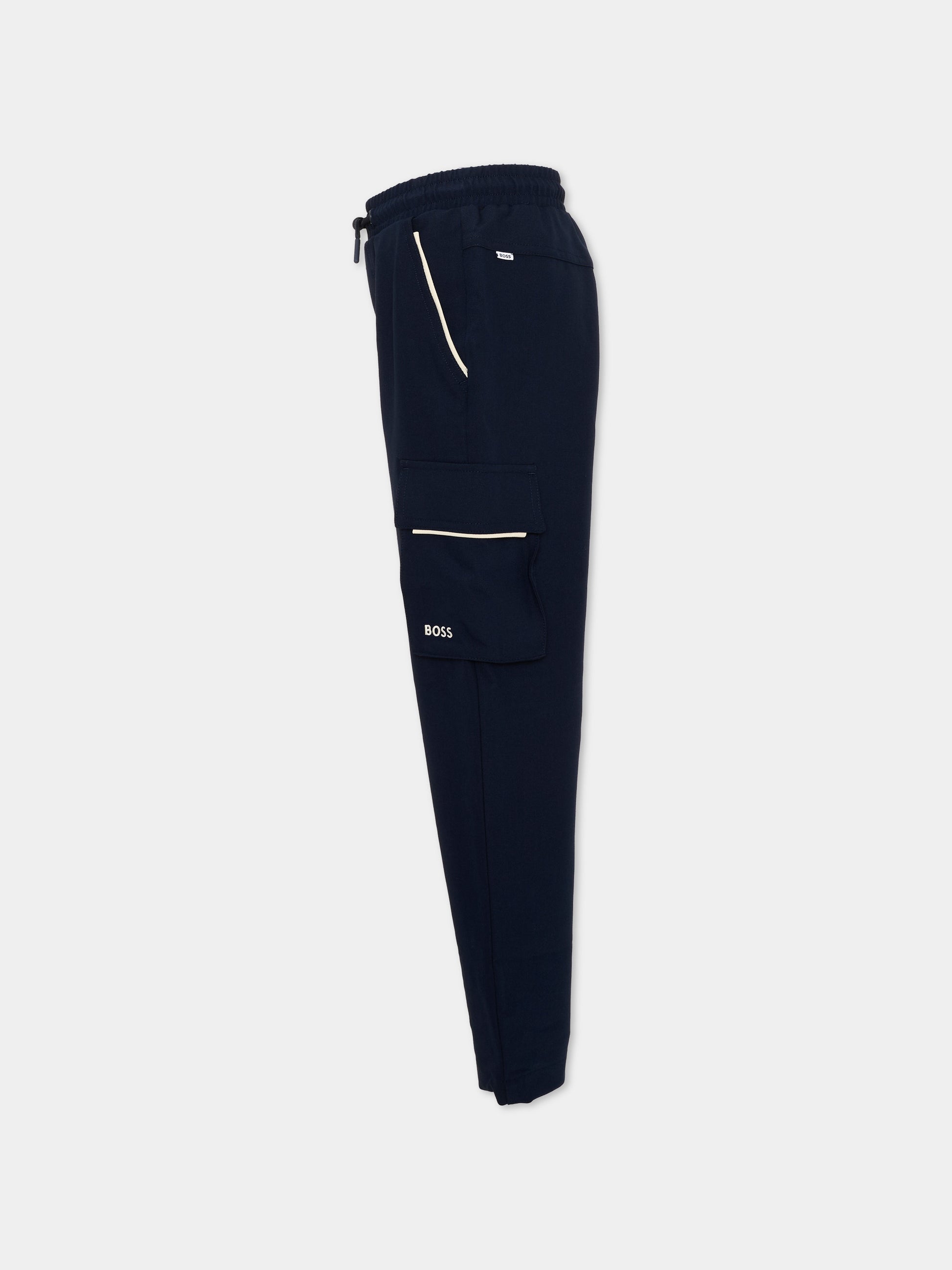 Pantalone blu per bambino con logo,Boss,J53347 849