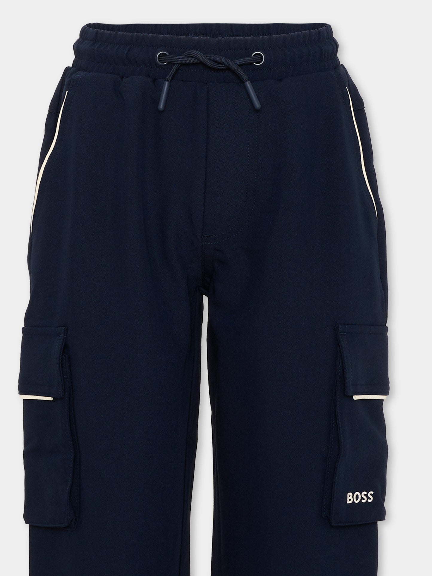 Pantalone blu per bambino con logo,Boss,J53347 849