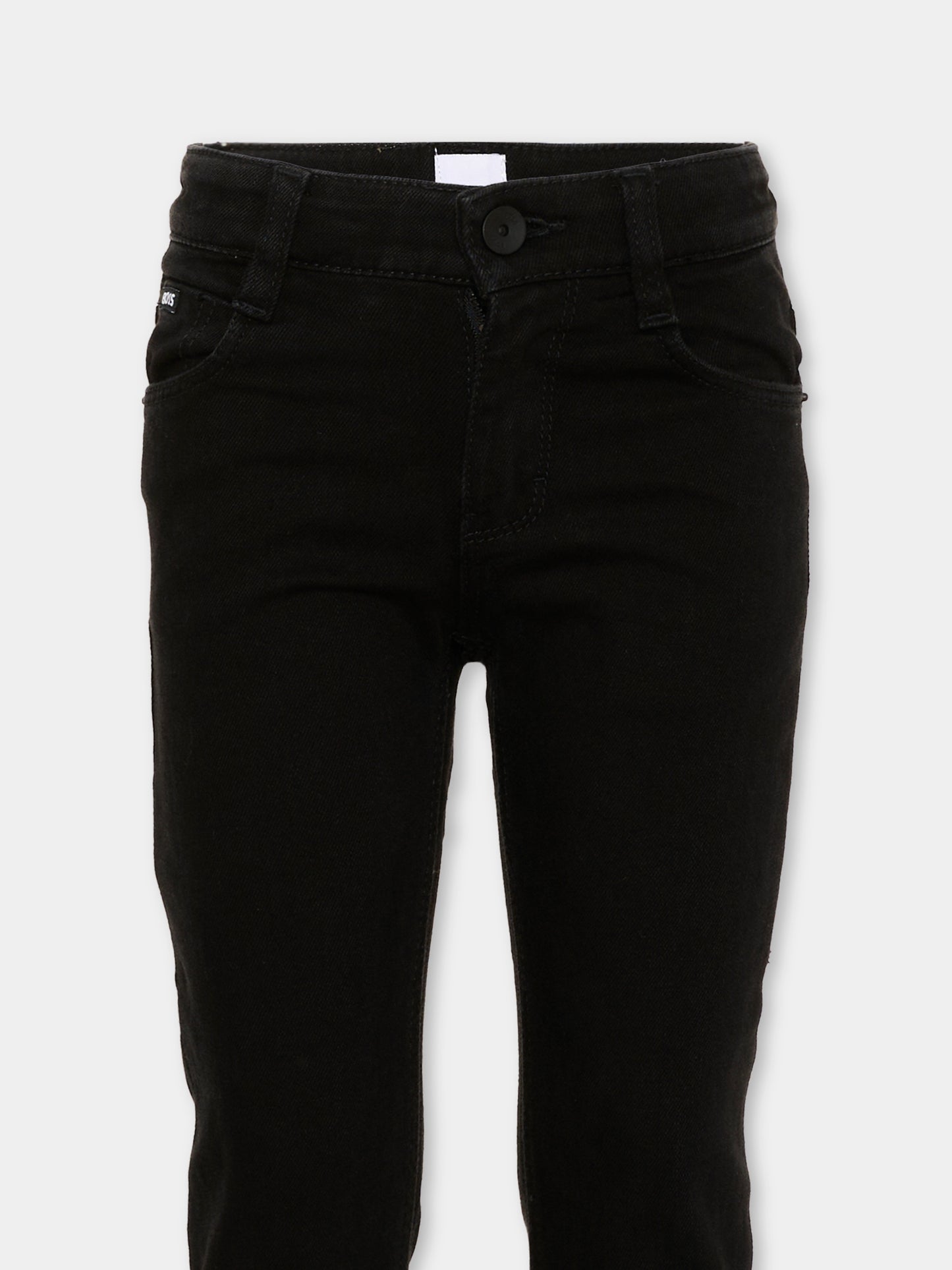 Jeans nero per bambino con logo,Boss,J53357 09B