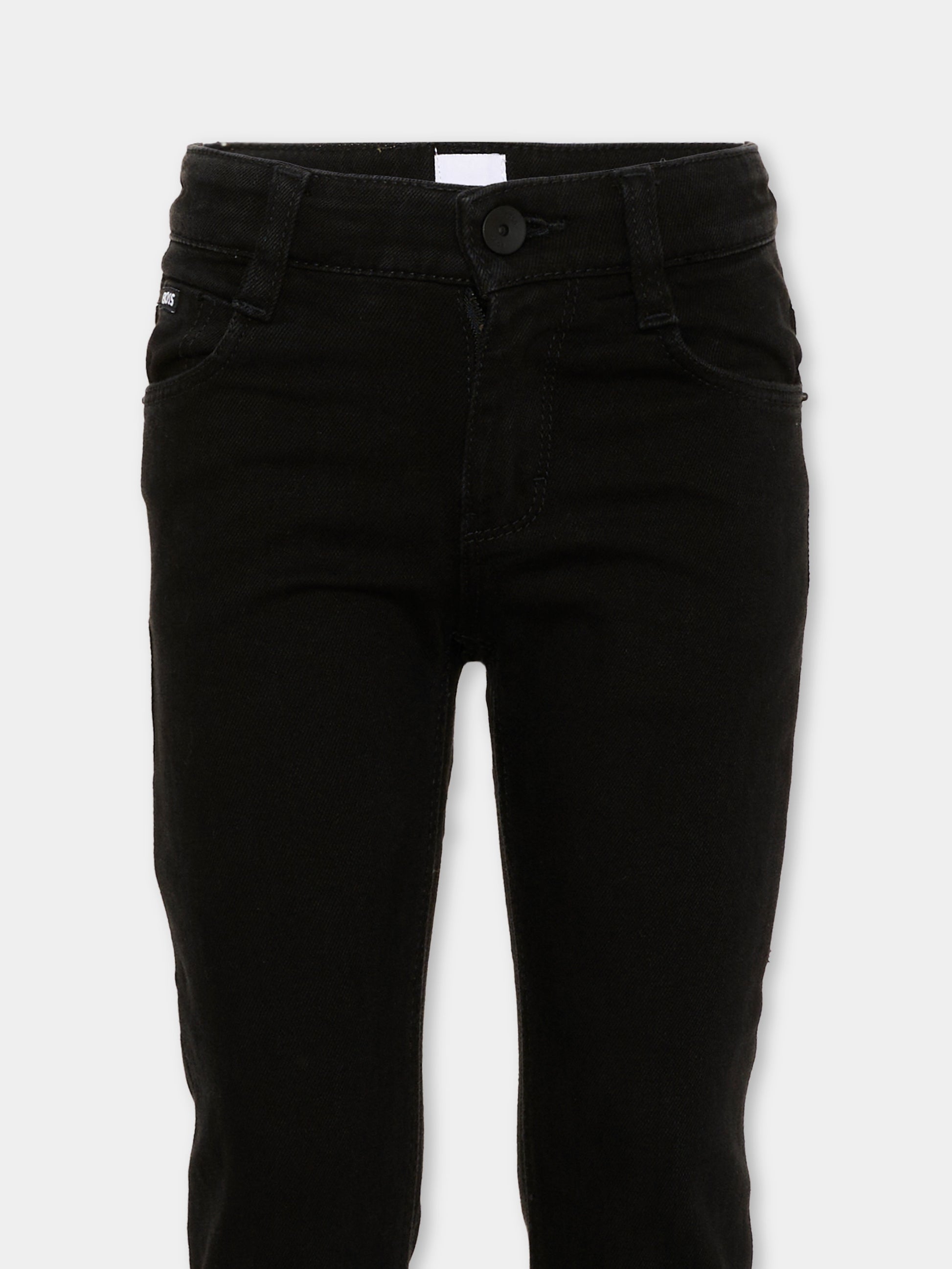 Jeans nero per bambino con logo,Boss,J53357 09B