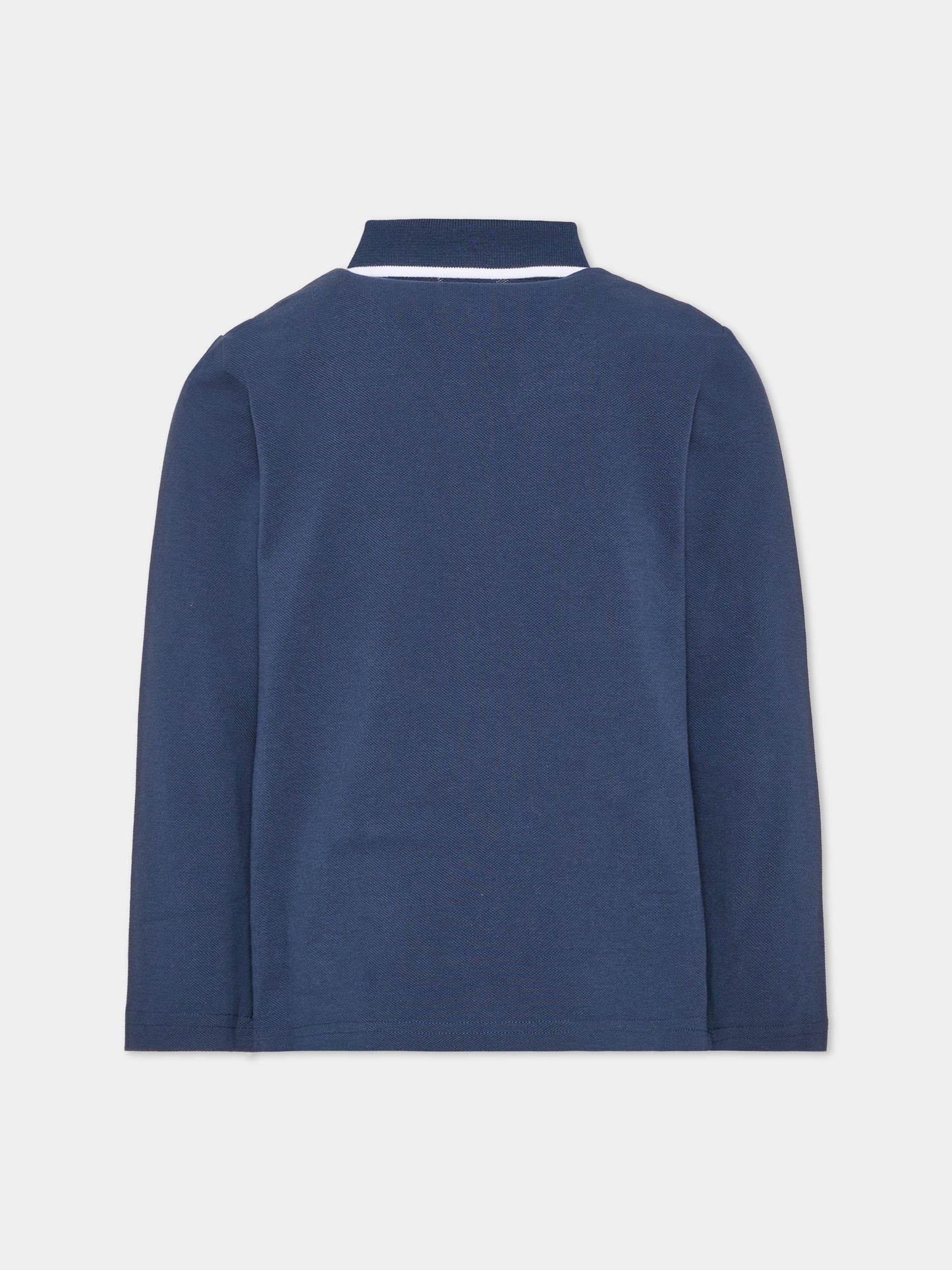 Polo a manica lunga blu per bambino,Boss,J53376 849