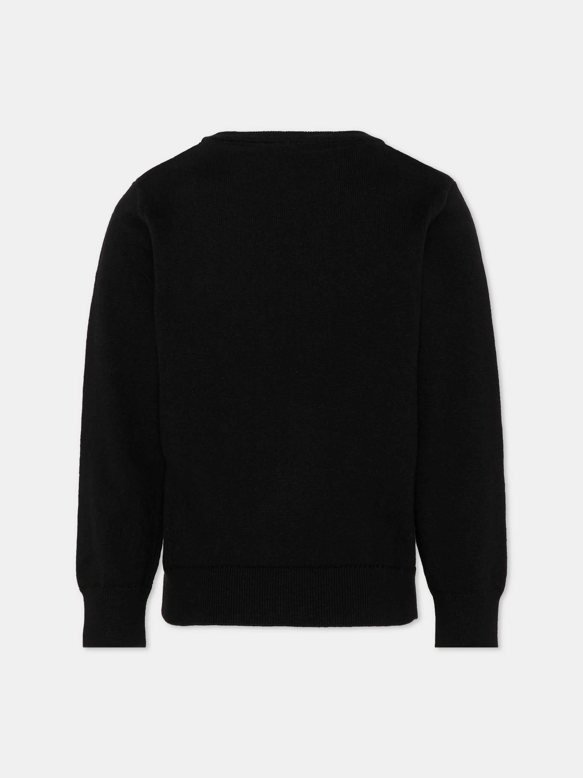 Maglione nero per bambino con logo,Boss,J53389 09B