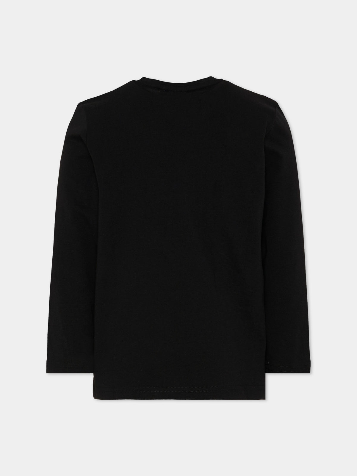 T-shirt nera per bambino con logo,Boss,J53418 09B