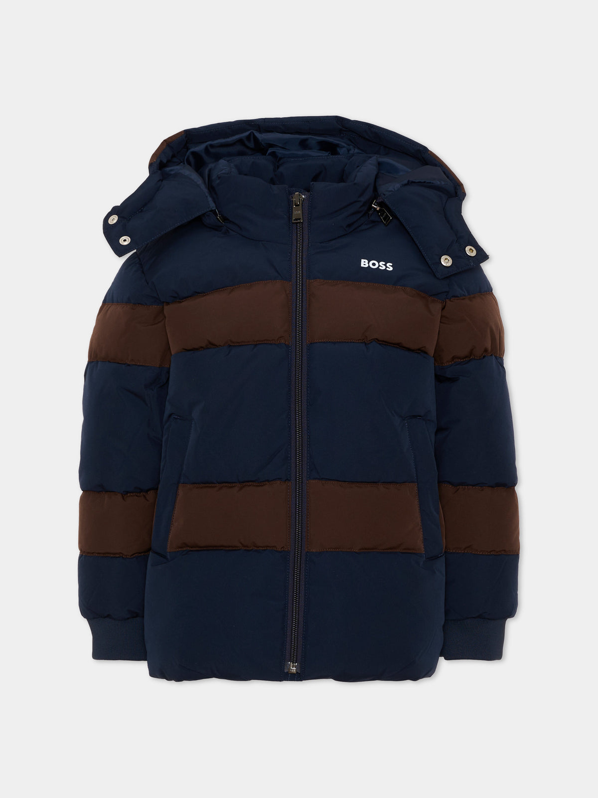 Piumini blu per bambino con logo,Boss,J53435 849