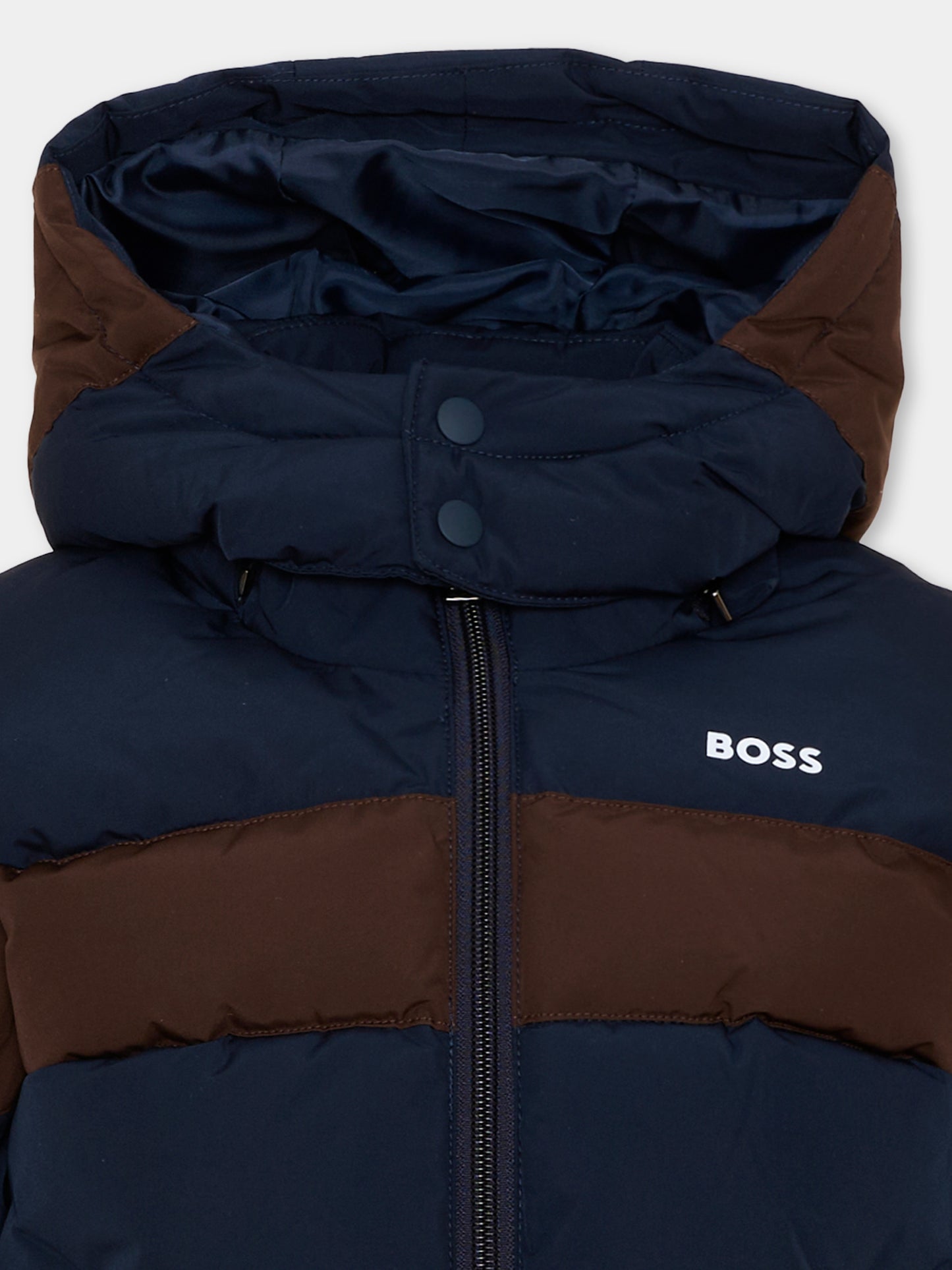 Piumini blu per bambino con logo,Boss,J53435 849