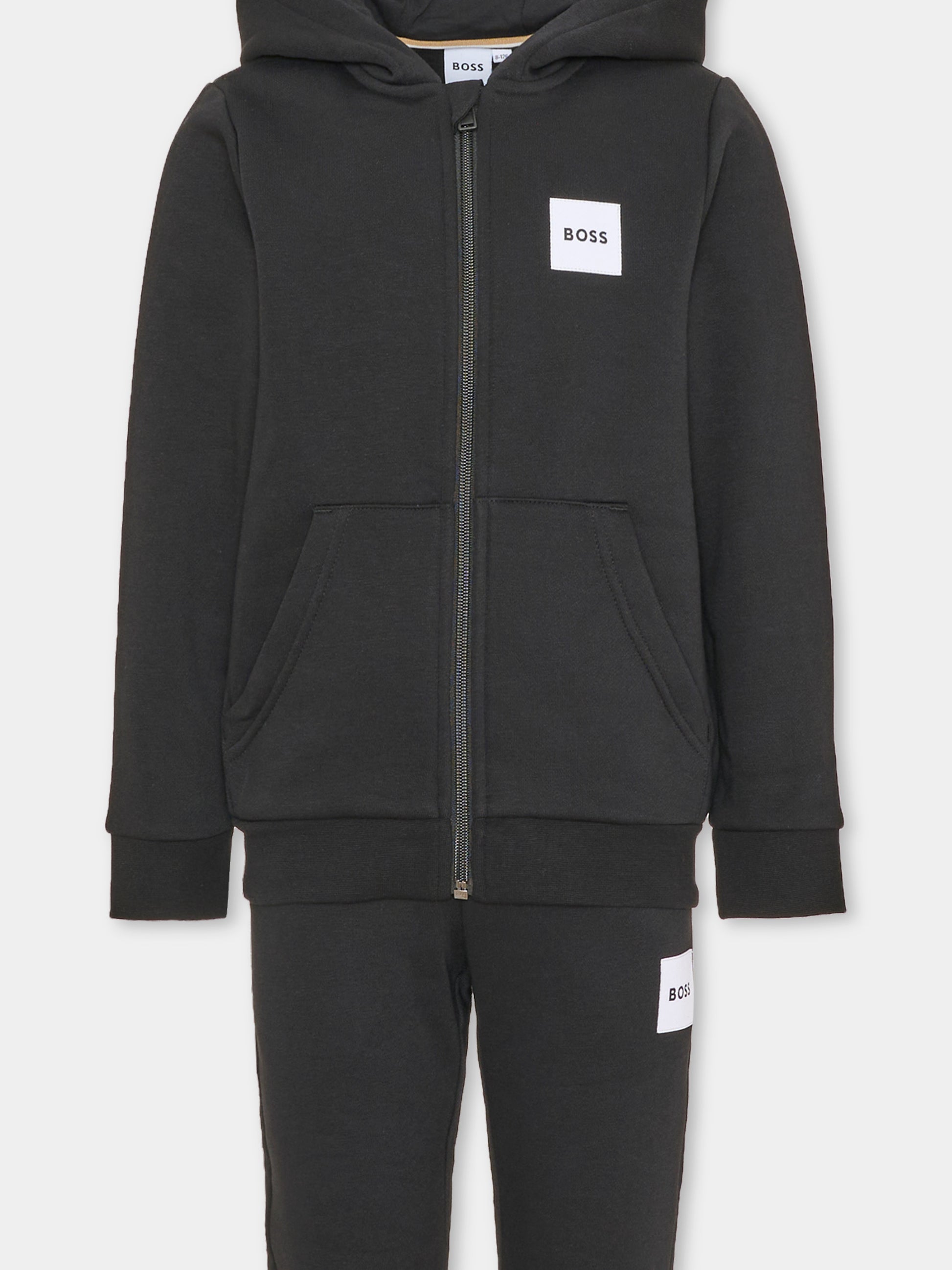 Completo sportivo lungo nero logo,Boss,J53442 09B