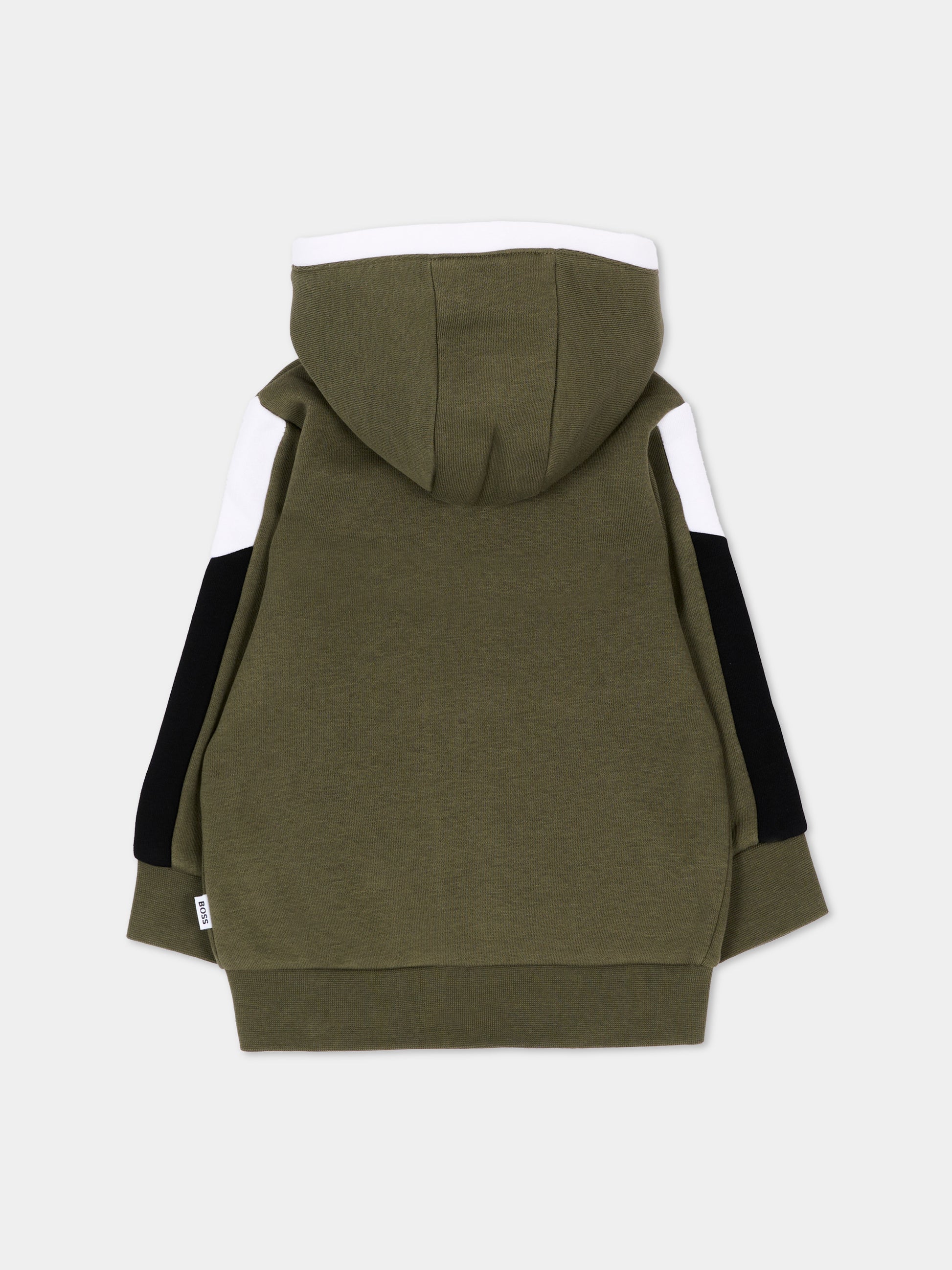 Felpa verde per neonato con logo,Boss,J53480 63D