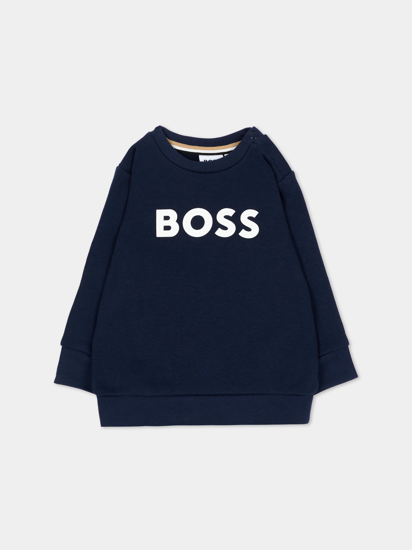 Felpa blu per neonato con logo,Boss,J53493 849