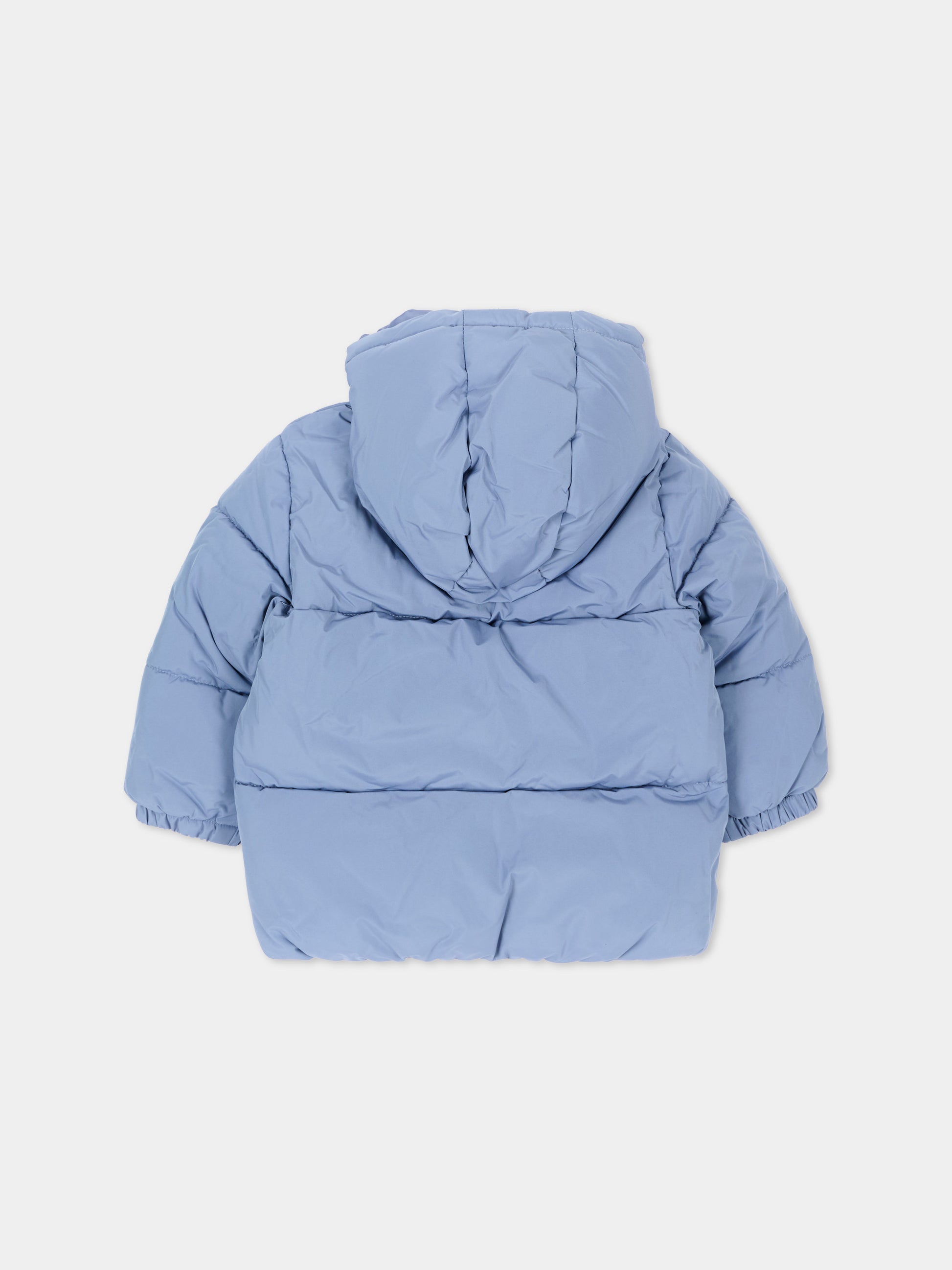 Piumini azzurro per neonato con logo,Boss,J53508 896