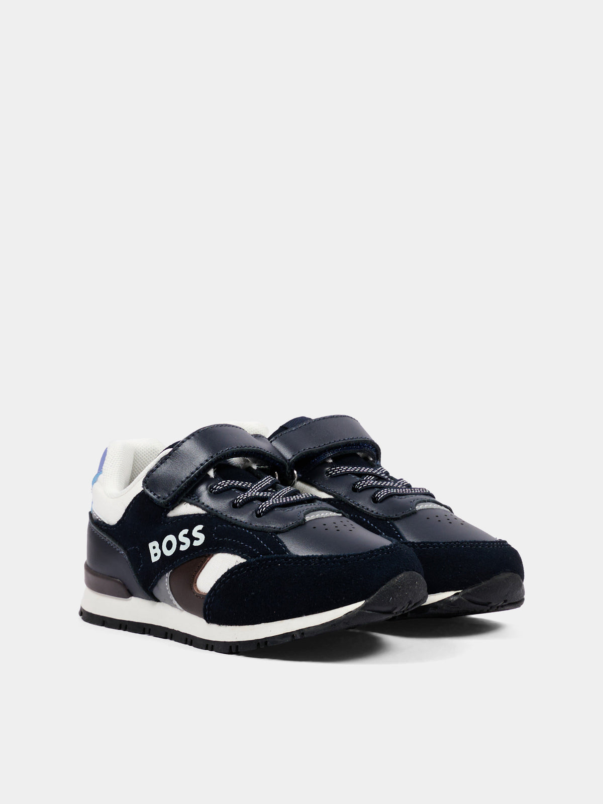 Sneakers blu per bambino con logo,Boss,J53544 849