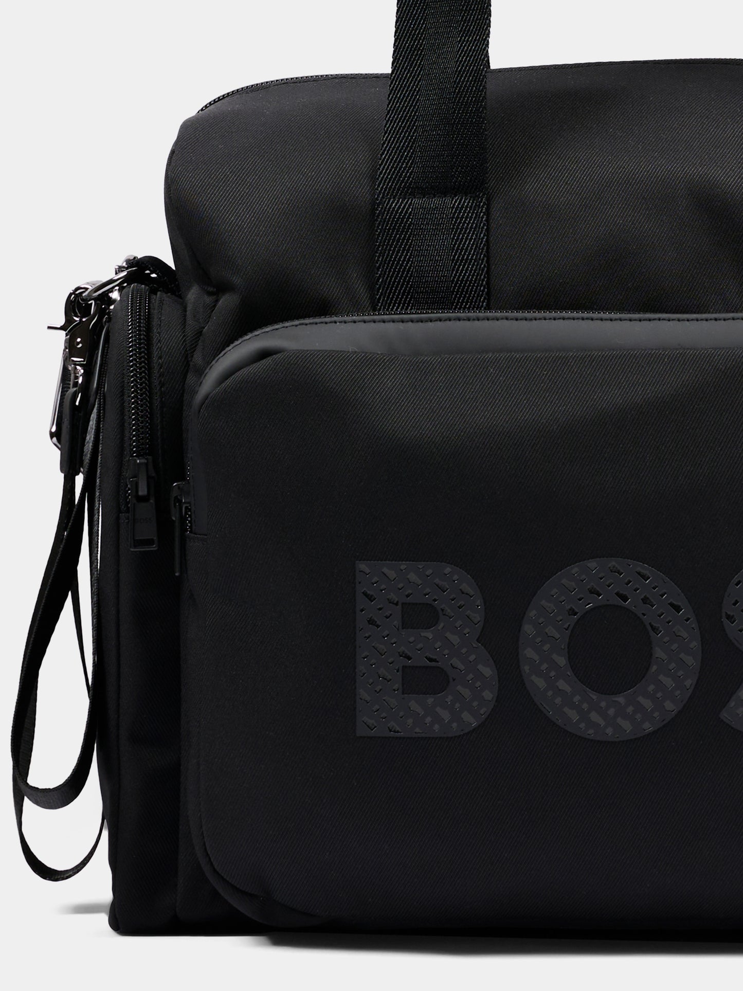 Borsa mamma nera per neonati con logo,Boss,J53561 09B
