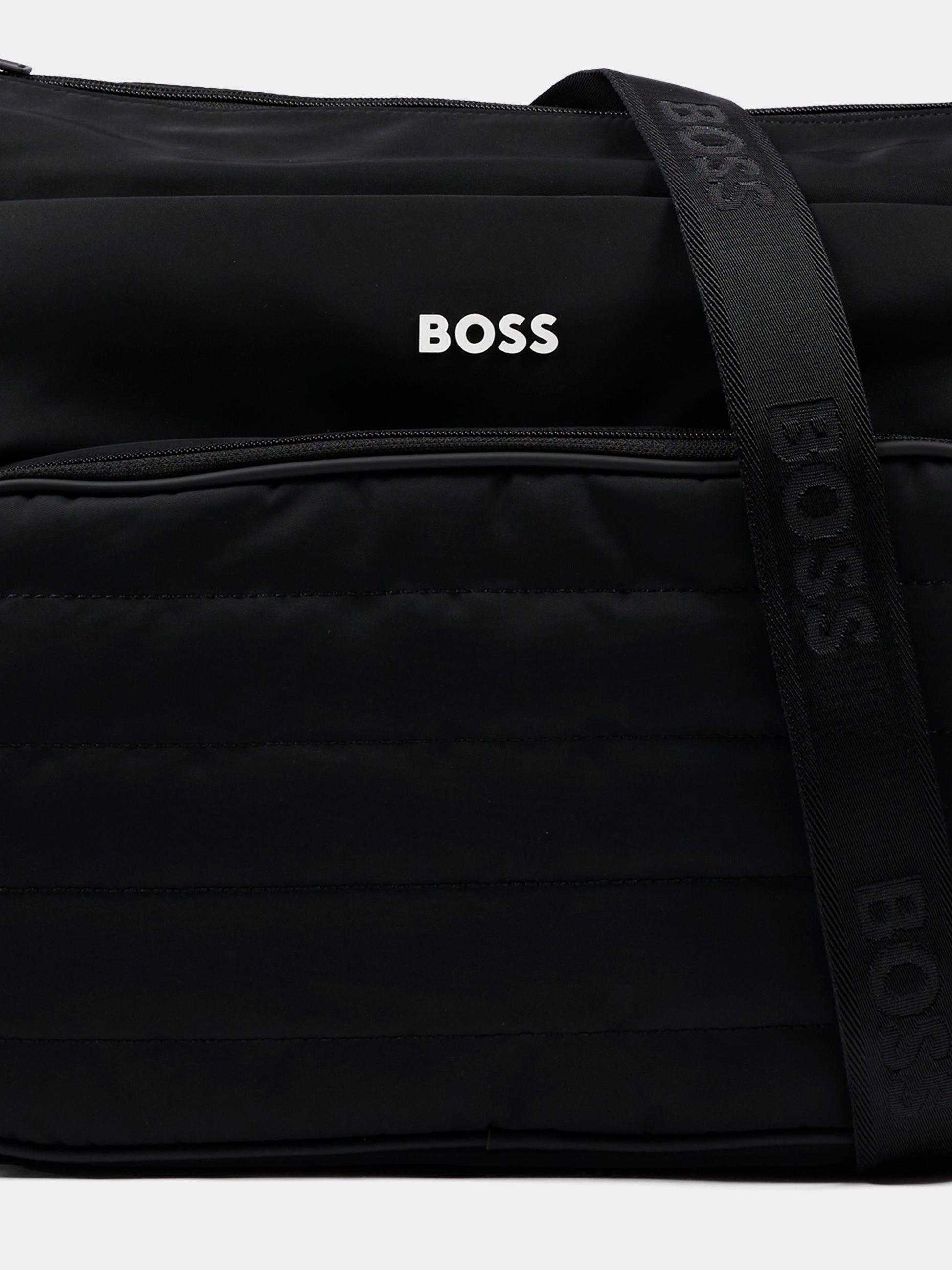 Borsa mamma nera per neonati con logo,Boss,J53562 09B