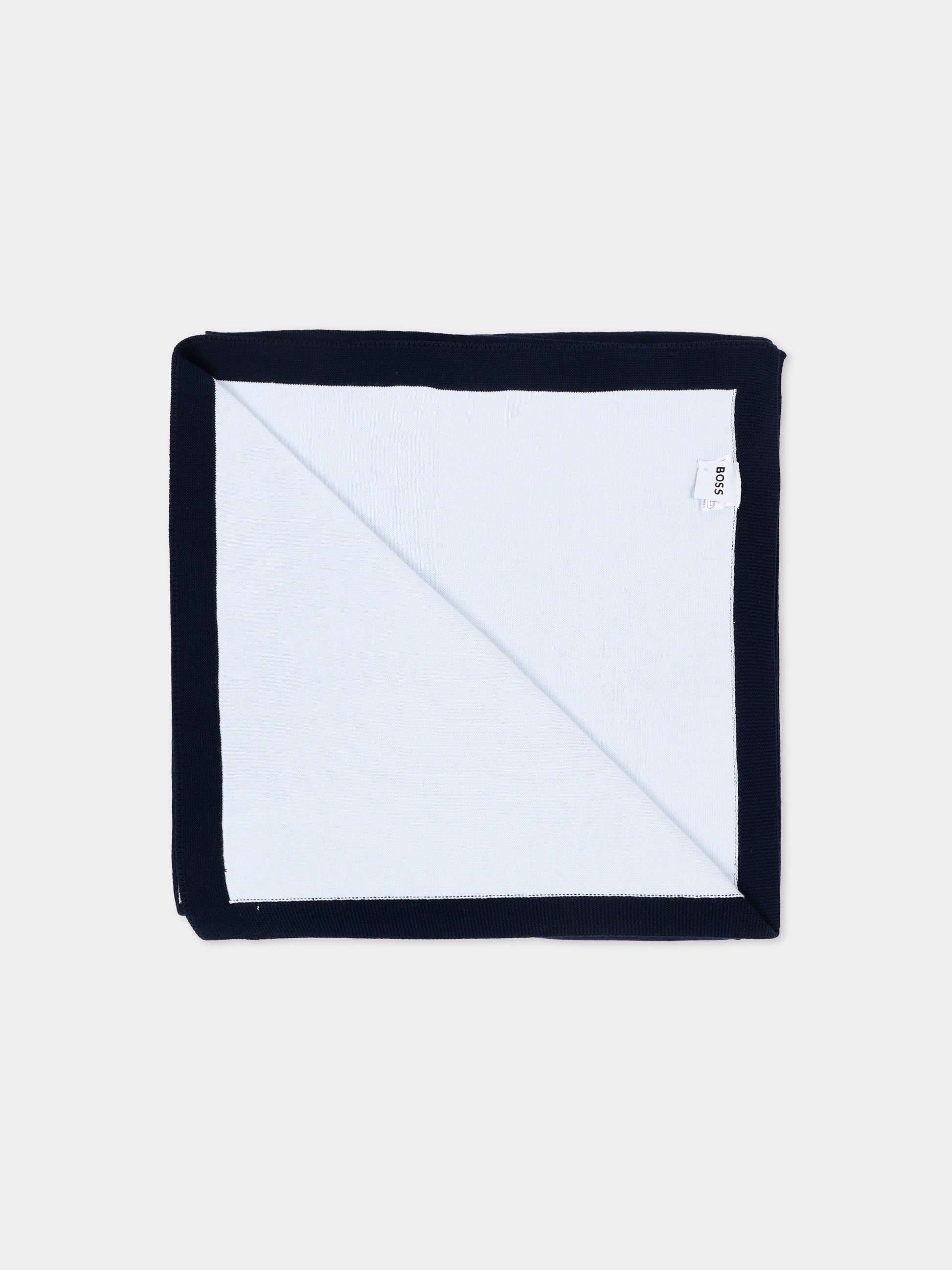 Coperta blu per neonato con logo,Boss,J53570 849