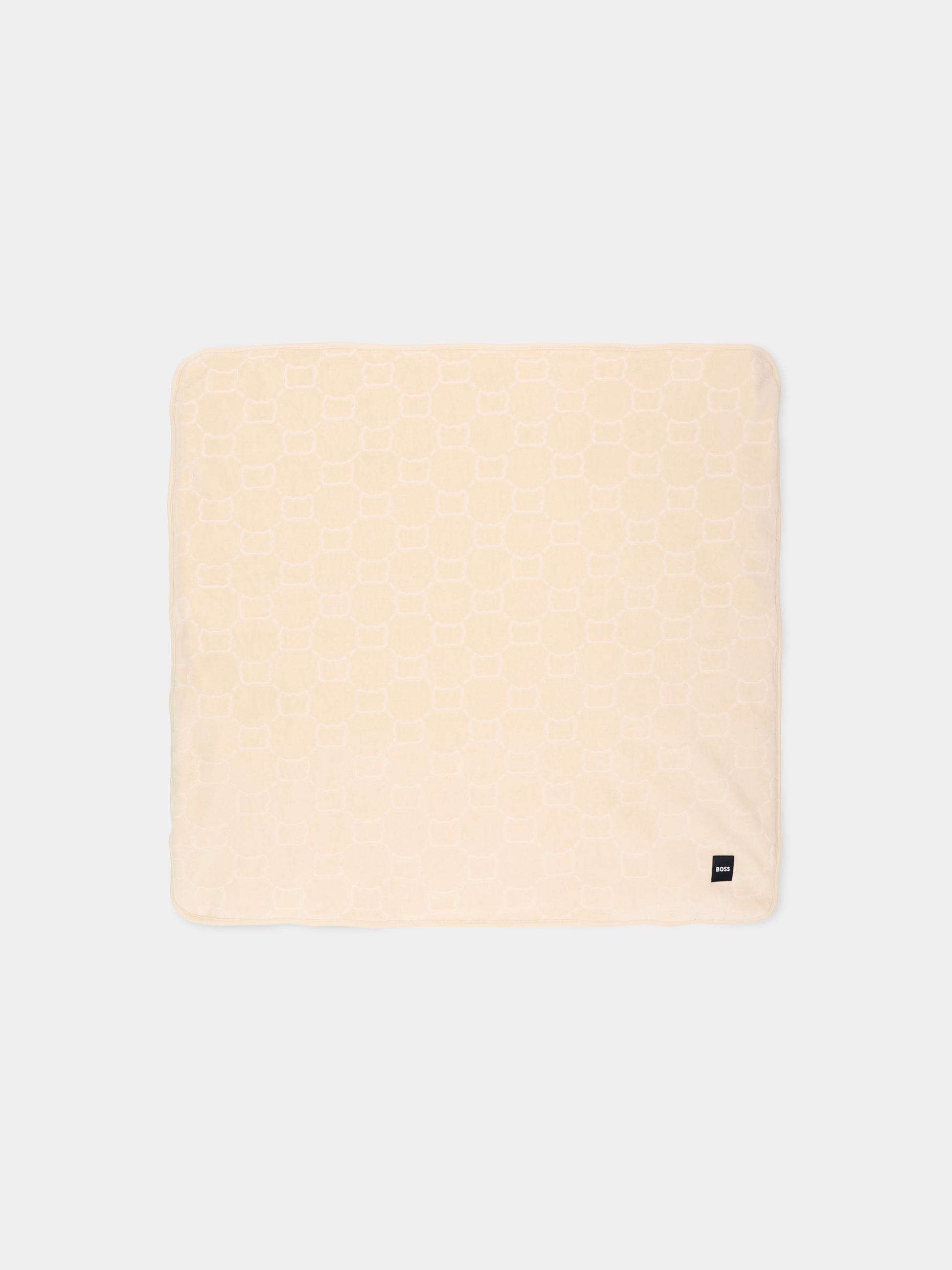 Coperta avorio per neonato con logo,Boss,J53571 21K