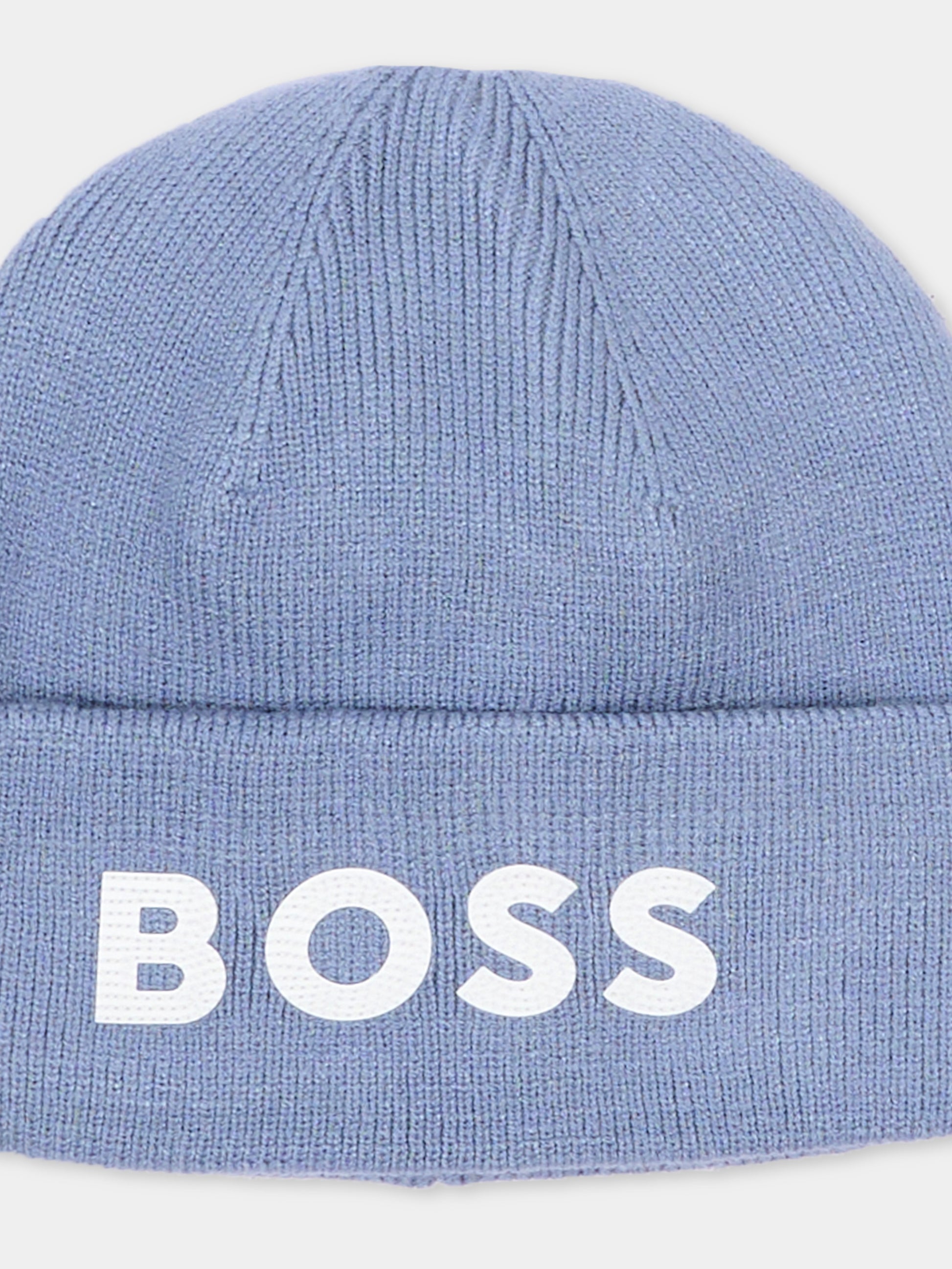 Berretto celeste per bambino con logo,Boss,J53584 896