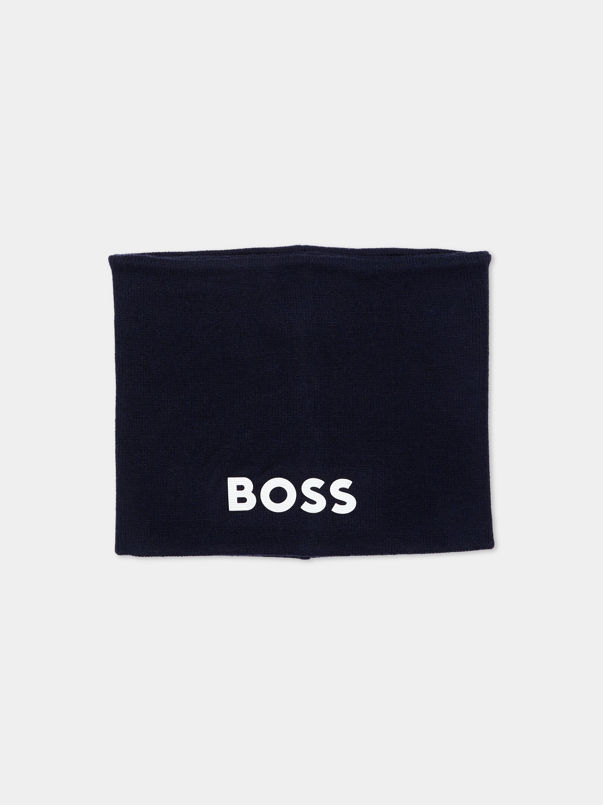 Sciarpa blu per bambino con logo,Boss,J53591 849