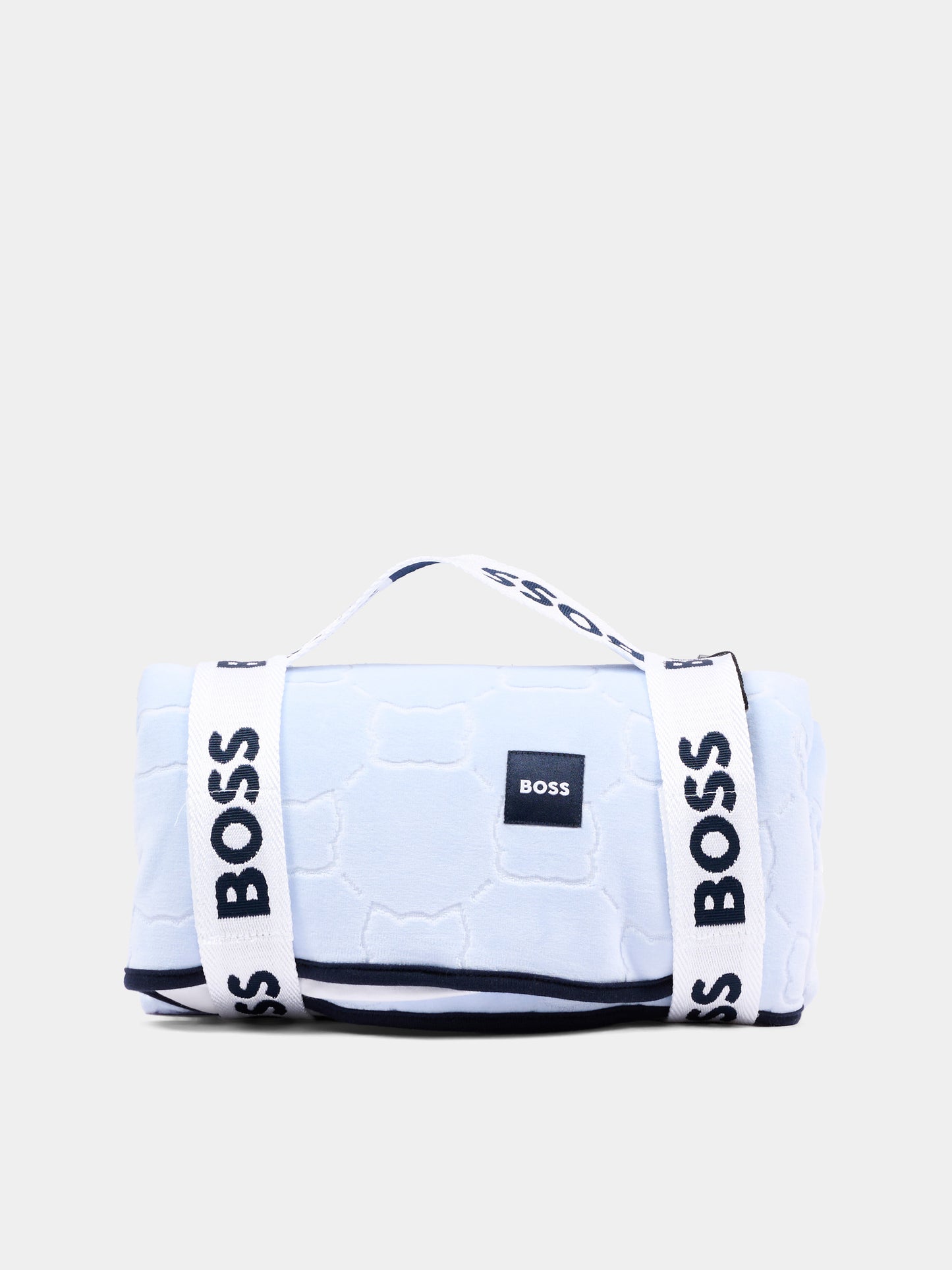 Coperta azzurra per neonato con logo,Boss,J53638 771