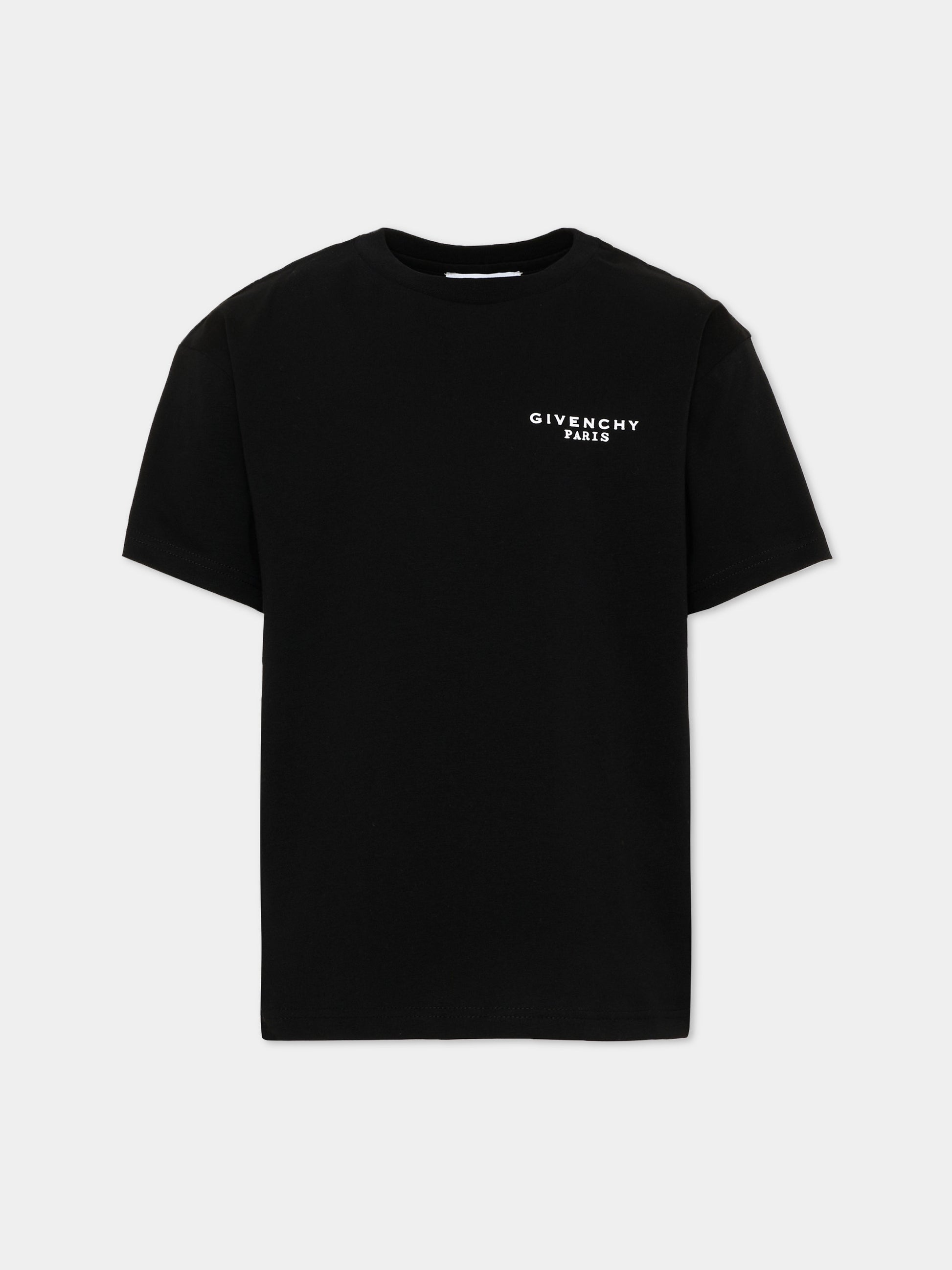 T-Shirt nera per bambini con logo,Givenchy Kids,H31280 09B