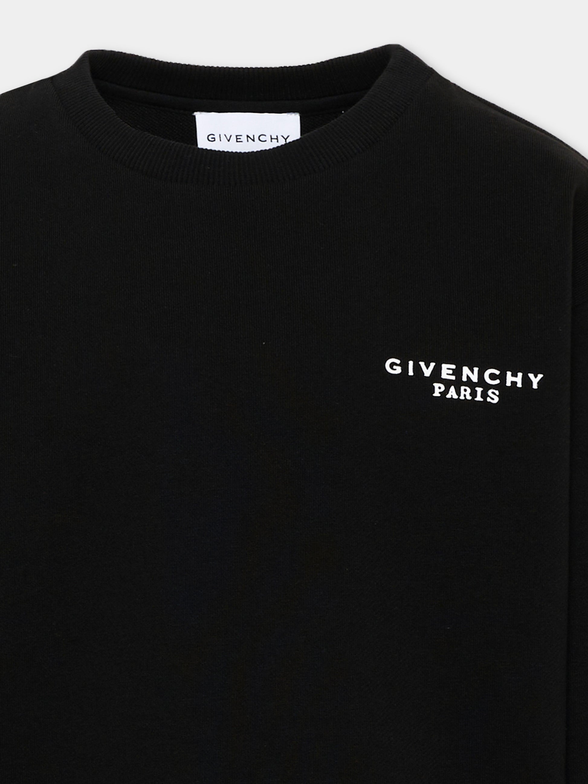 Felpa nera per bambini con logo,Givenchy Kids,H31282 09B