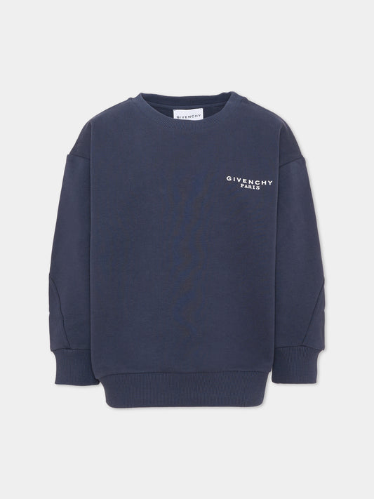 Felpa blu per bambini con logo,Givenchy Kids,H31282 853