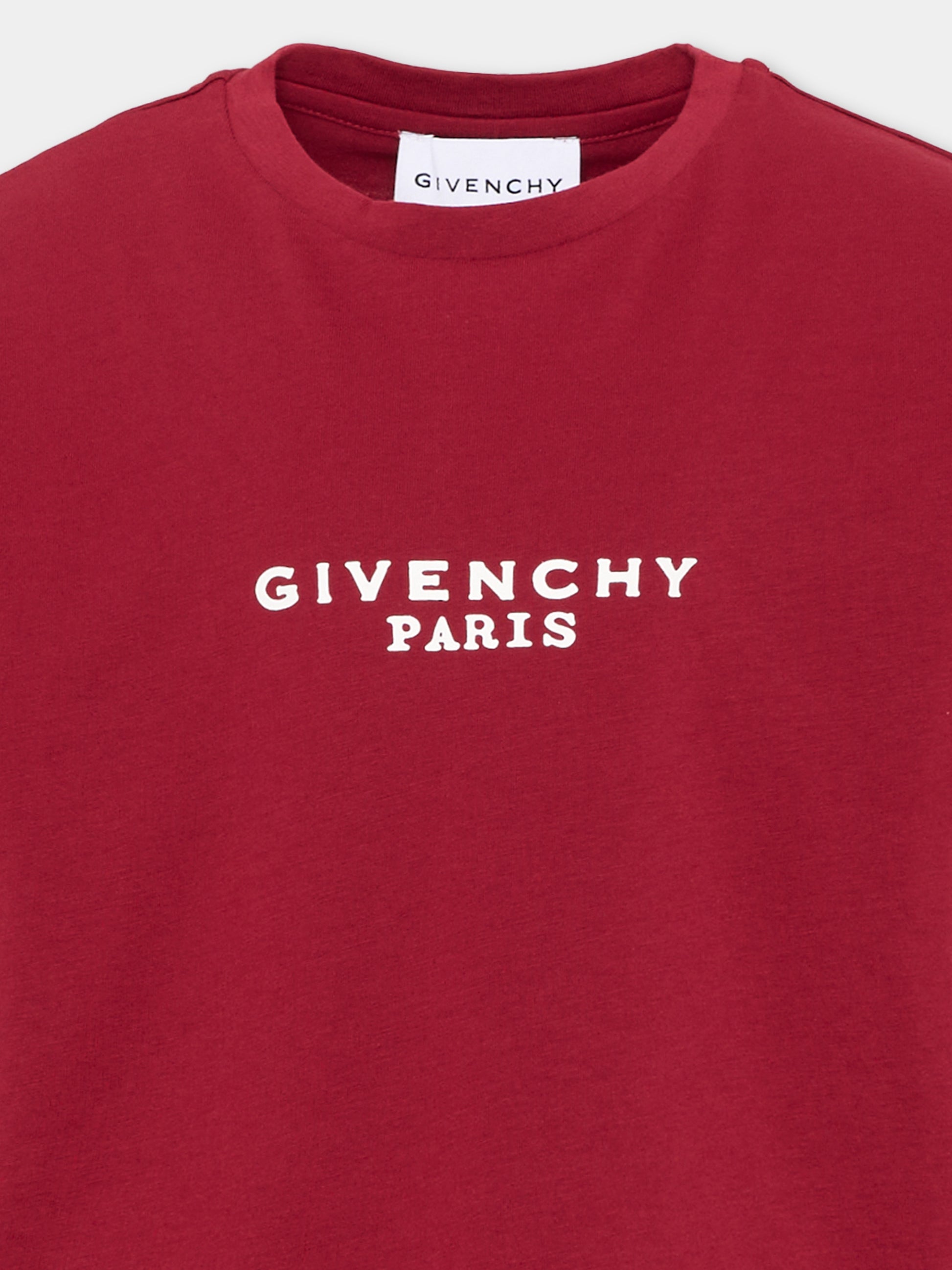 T-Shirt rossa per bambina con logo,Givenchy Kids,H31315 96D