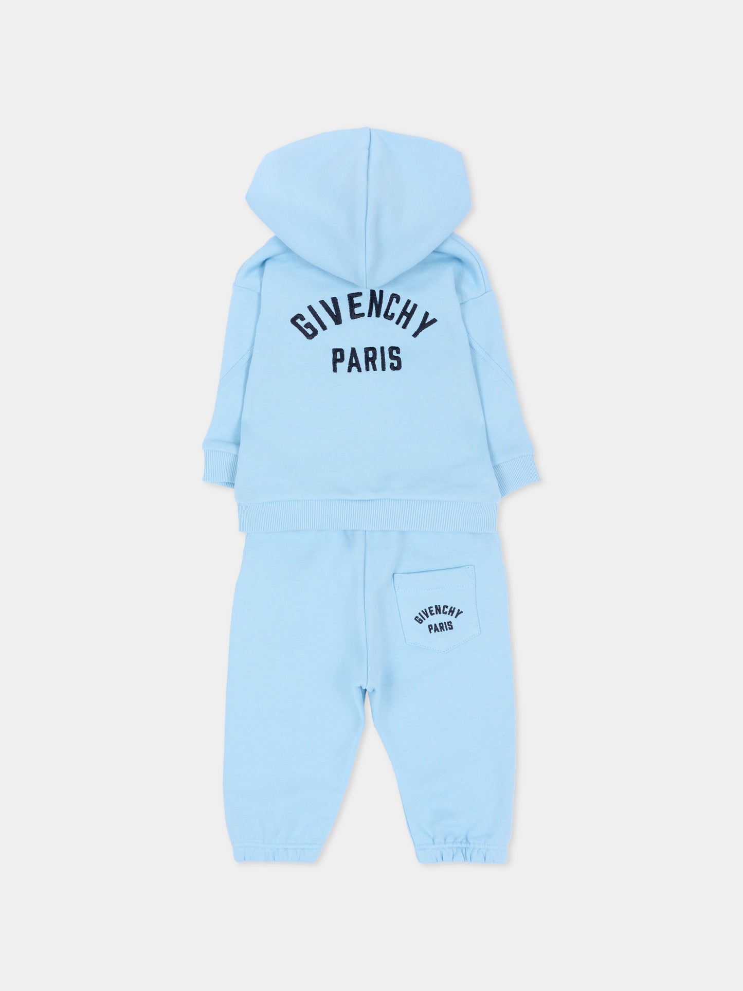 Completo sportivo lungo celeste per neonato,Givenchy Kids,H31366 789