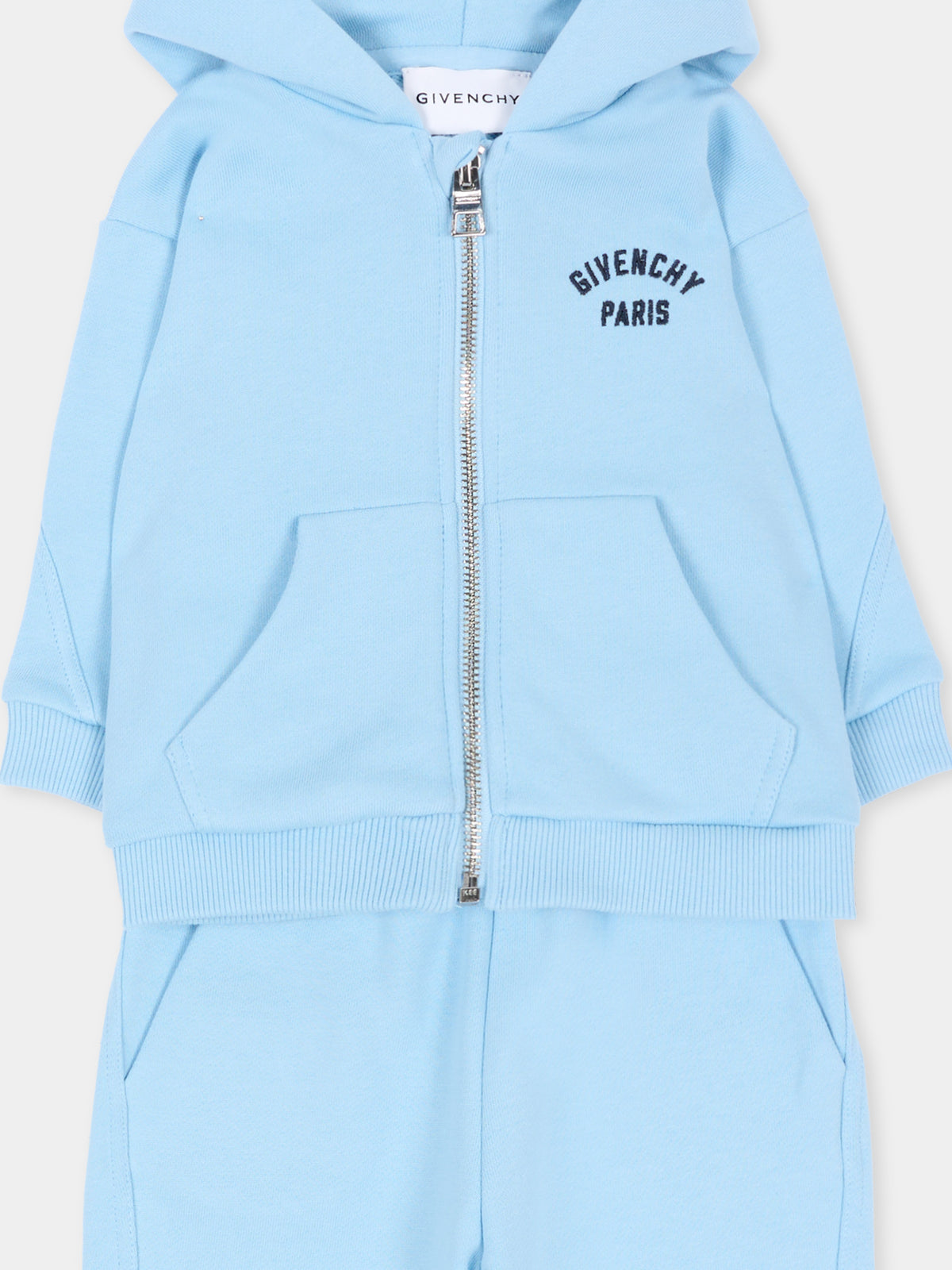 Completo sportivo lungo celeste per neonato,Givenchy Kids,H31366 789