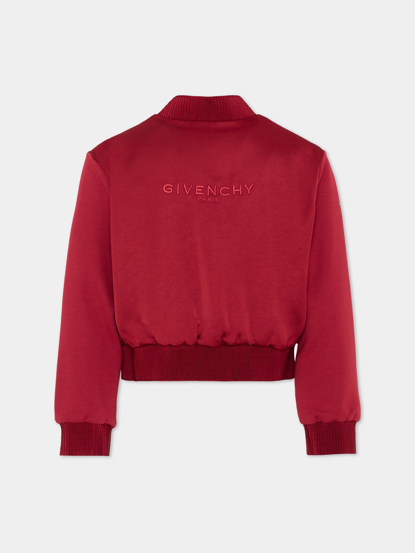 Bomber bordeaux per bambina con logo,Givenchy Kids,H31432 96D