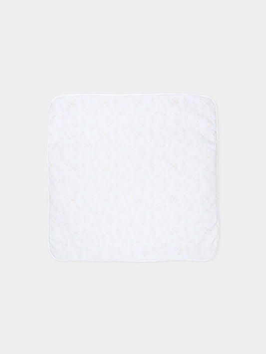 Coperta bianca per neonati con stampa