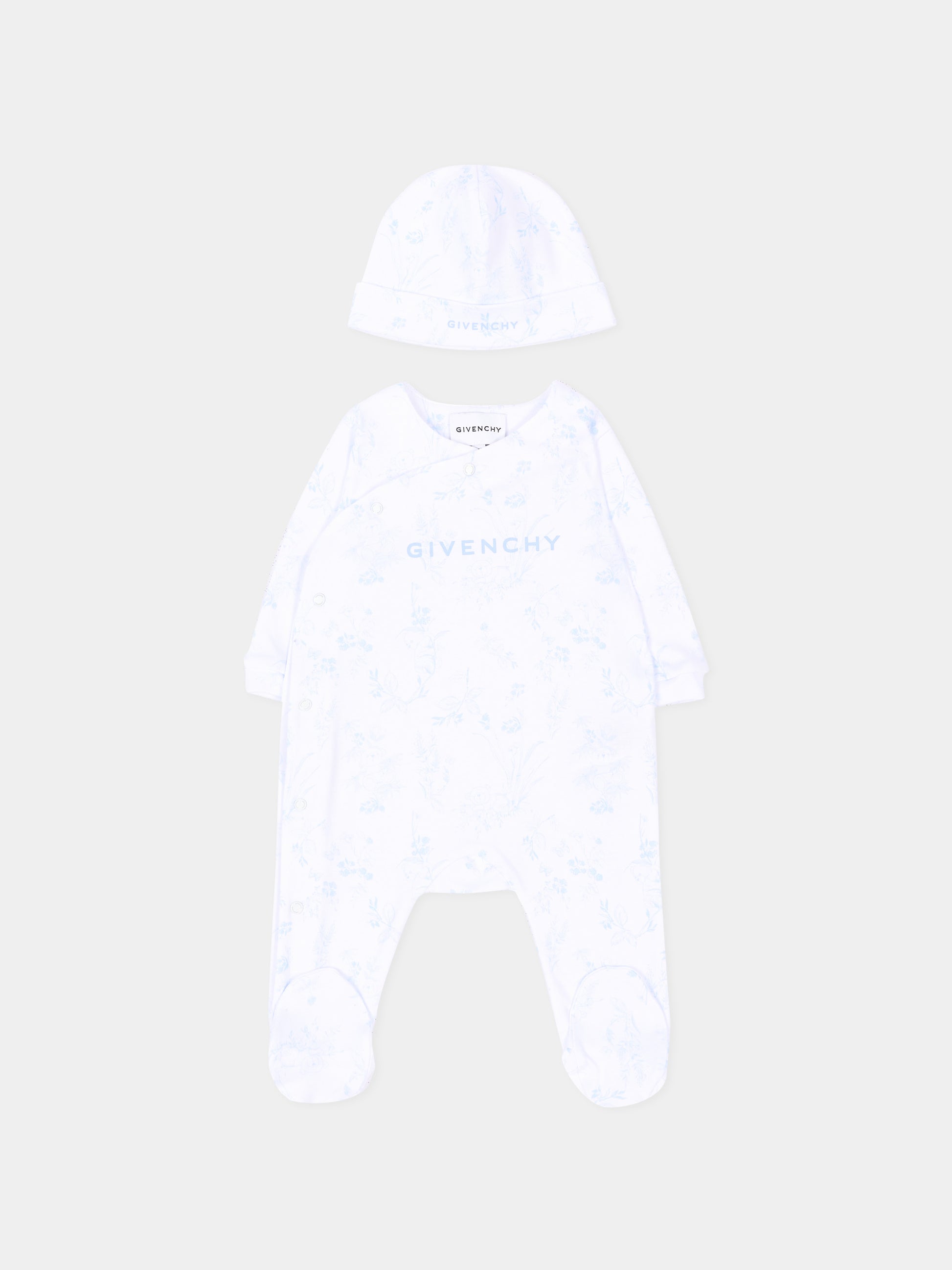 Set Tutine bianco per neonato floreale,Givenchy Kids,H31534 N48