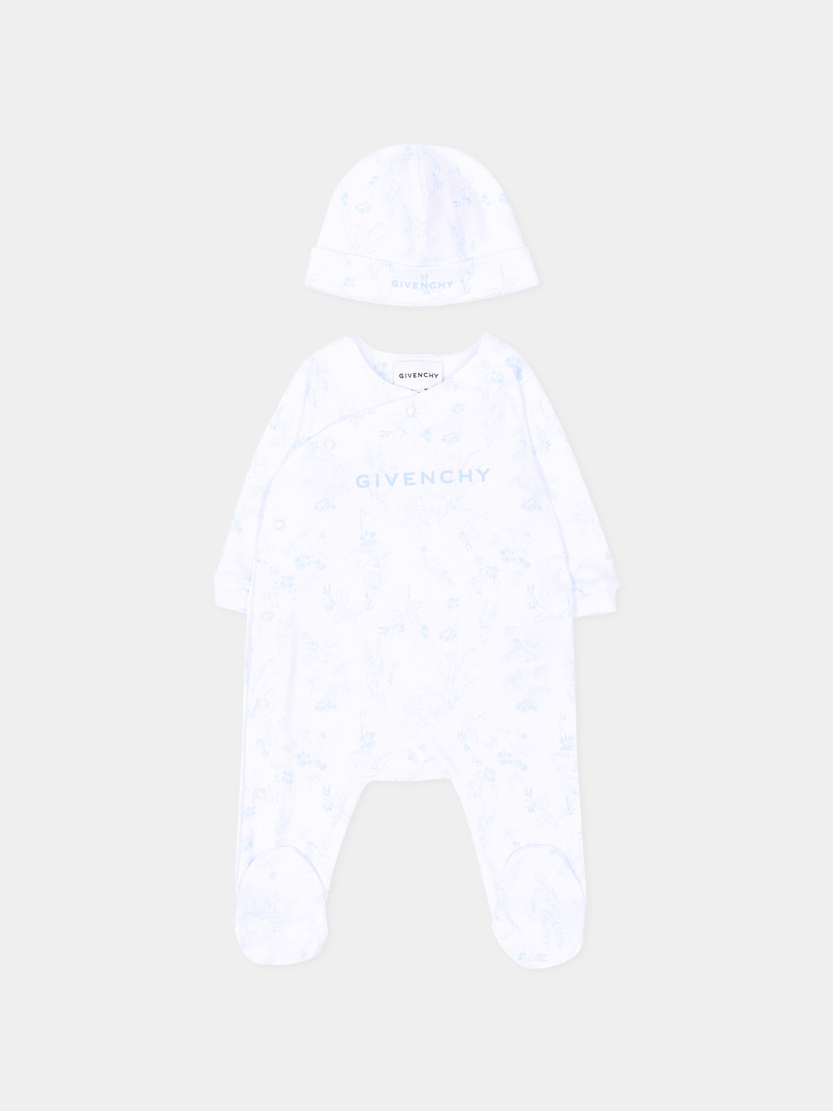 Set Tutine bianco per neonato floreale,Givenchy Kids,H31534 N48